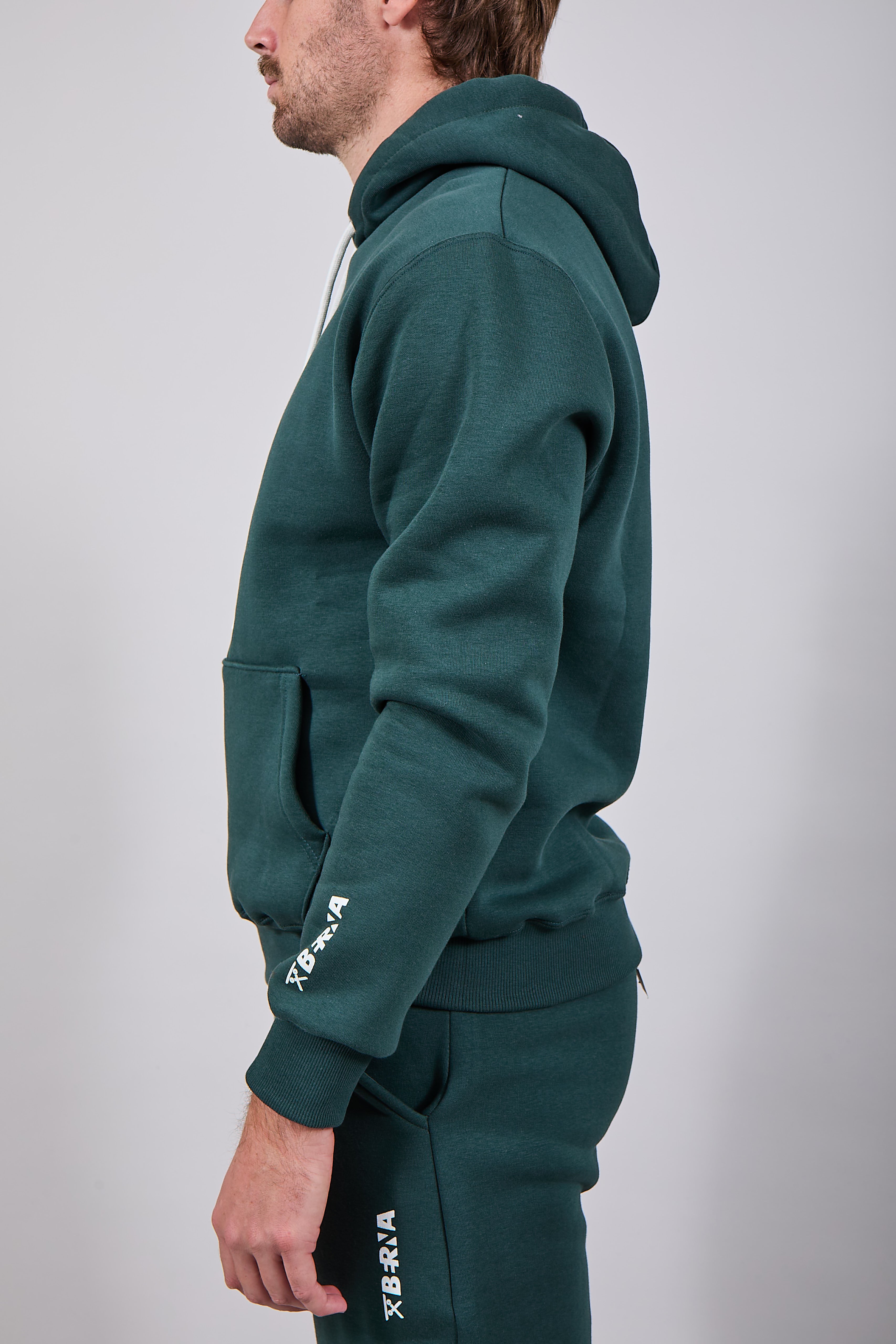 Felpa Berna Cappuccio Verde Bosco 252 (12235730485588)