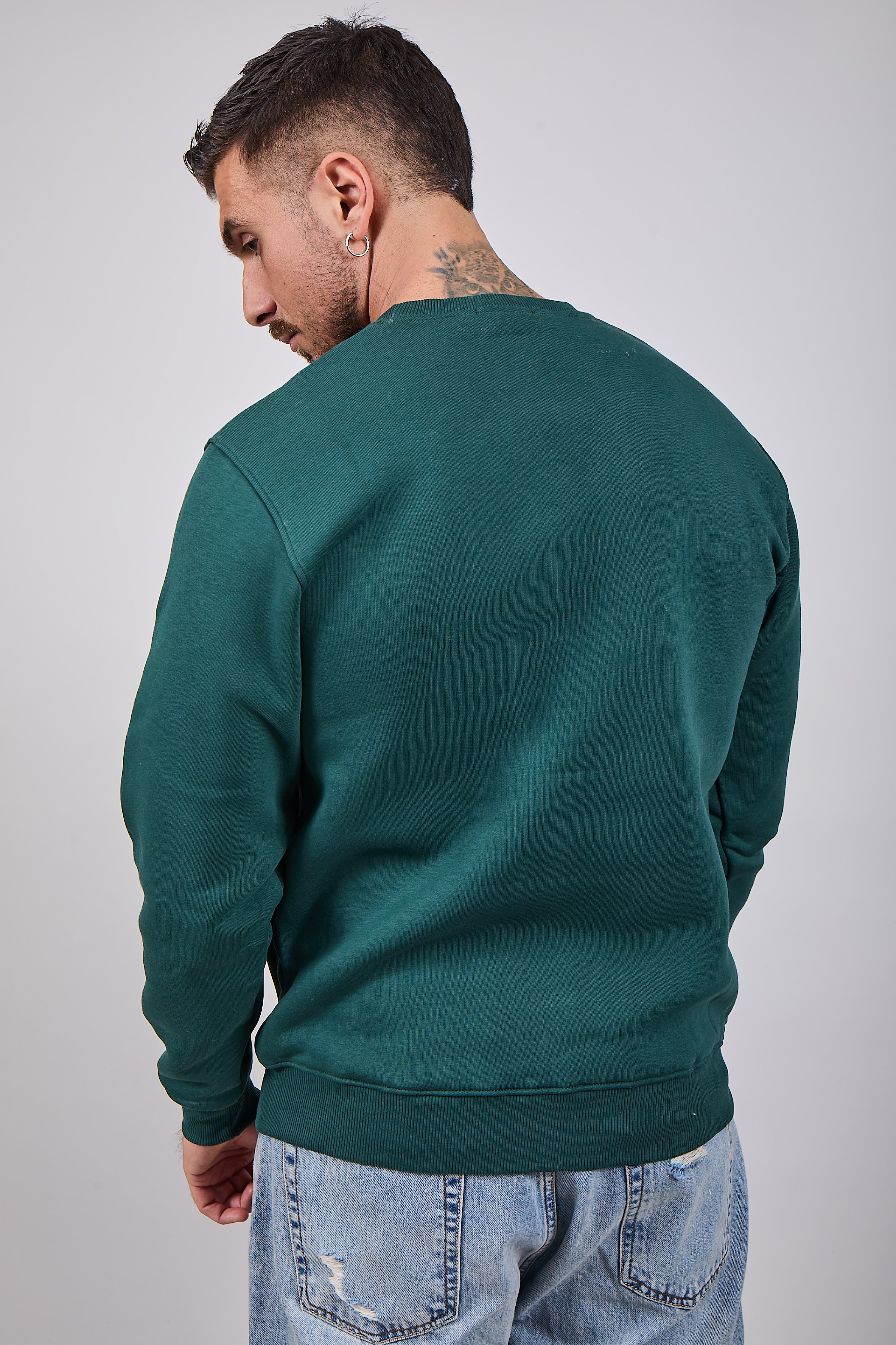Felpa Superculture Girocollo Verde Bosco A1357 (12218669302100)