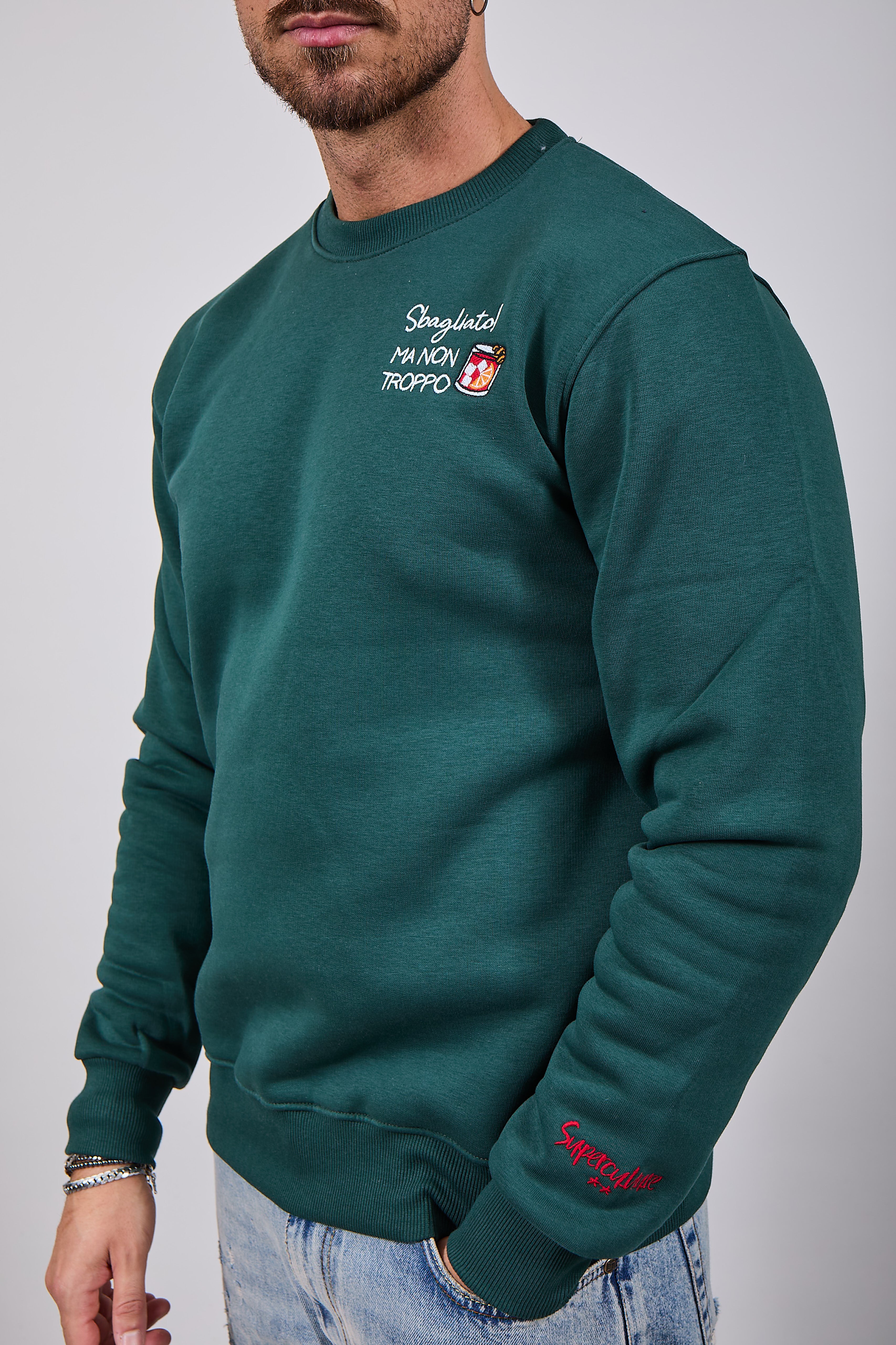 Felpa Superculture Girocollo Verde Bosco A1395 (12218653966676)