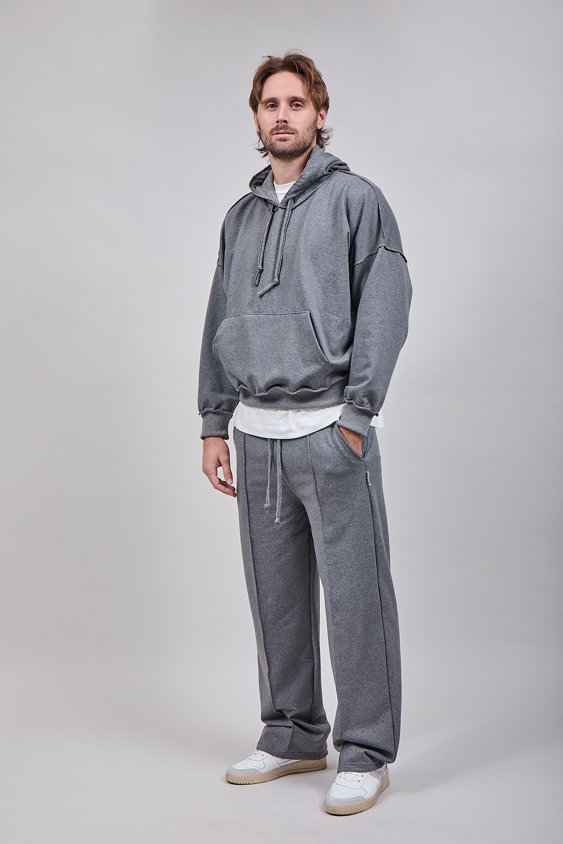 Pantalone Berna Cuciture Grigio 392