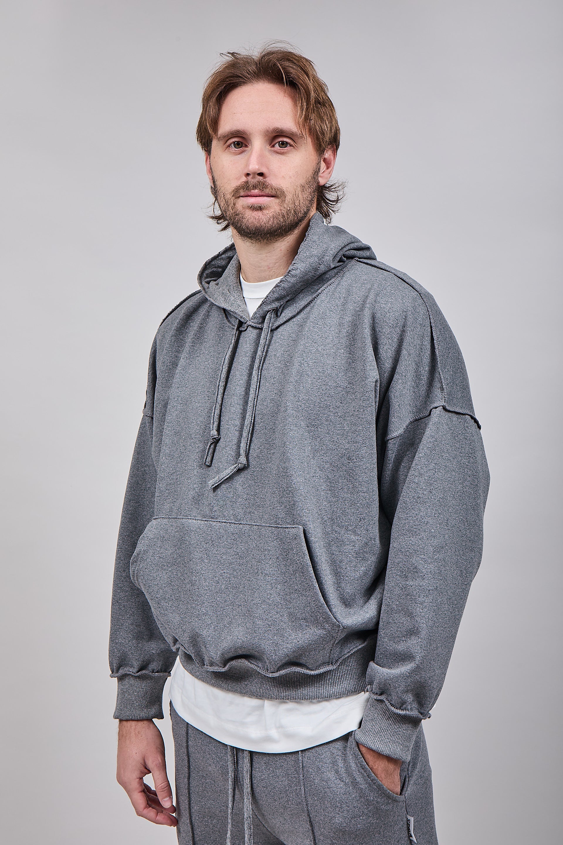 Felpa Berna Cuciture Grigia 392