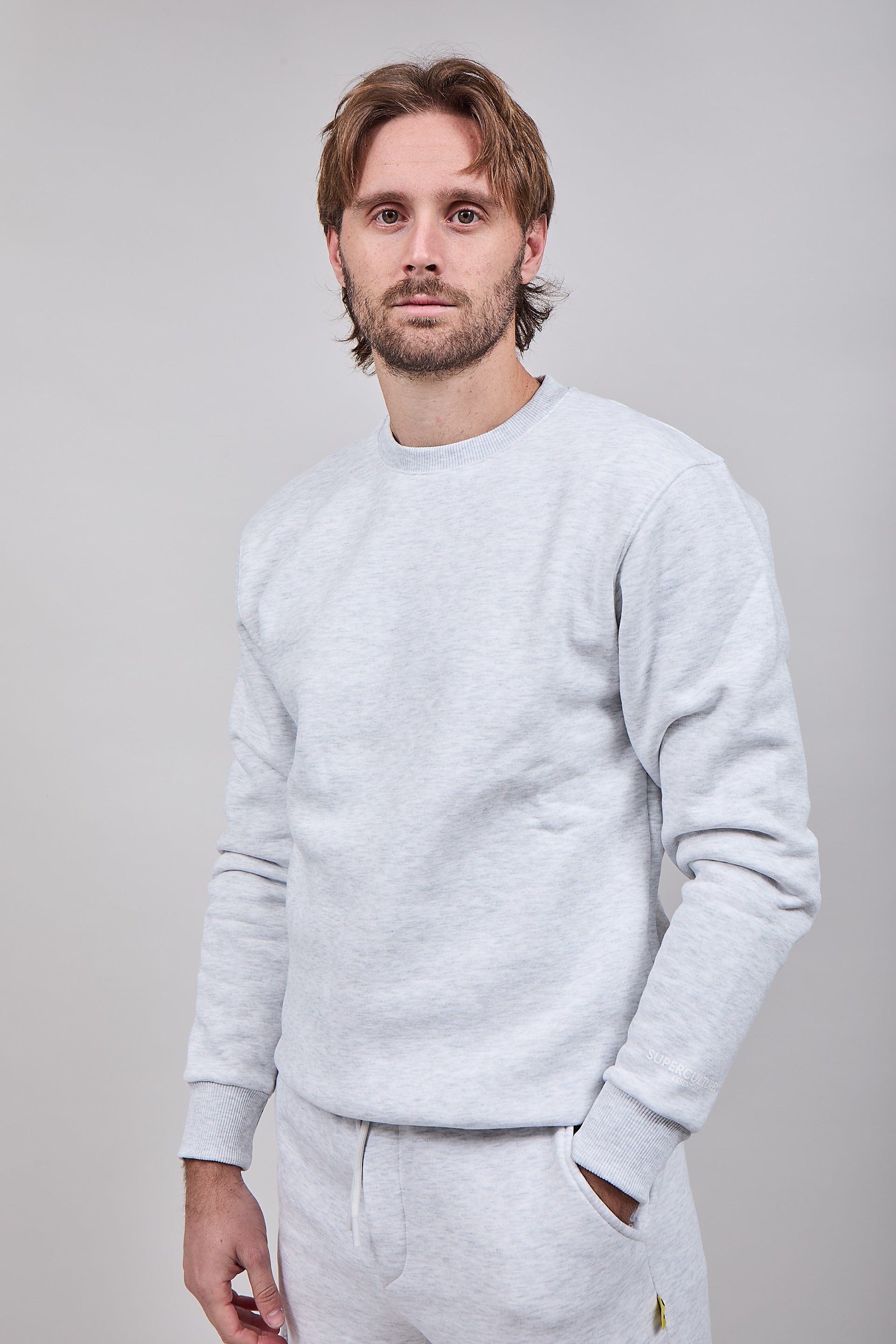 Felpa Superculture Girocollo Teddy Grigia