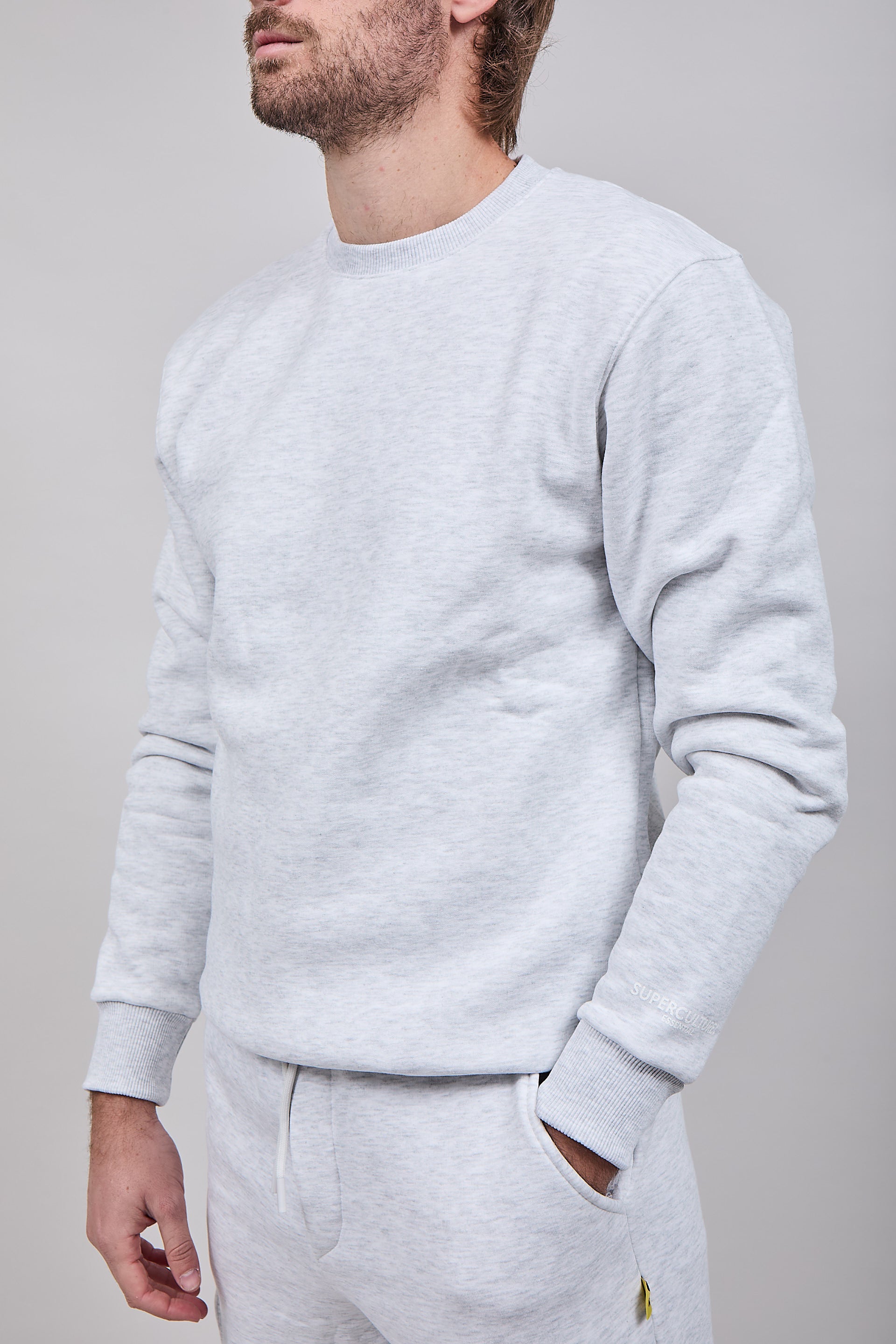 Felpa Superculture Girocollo Teddy Grigia