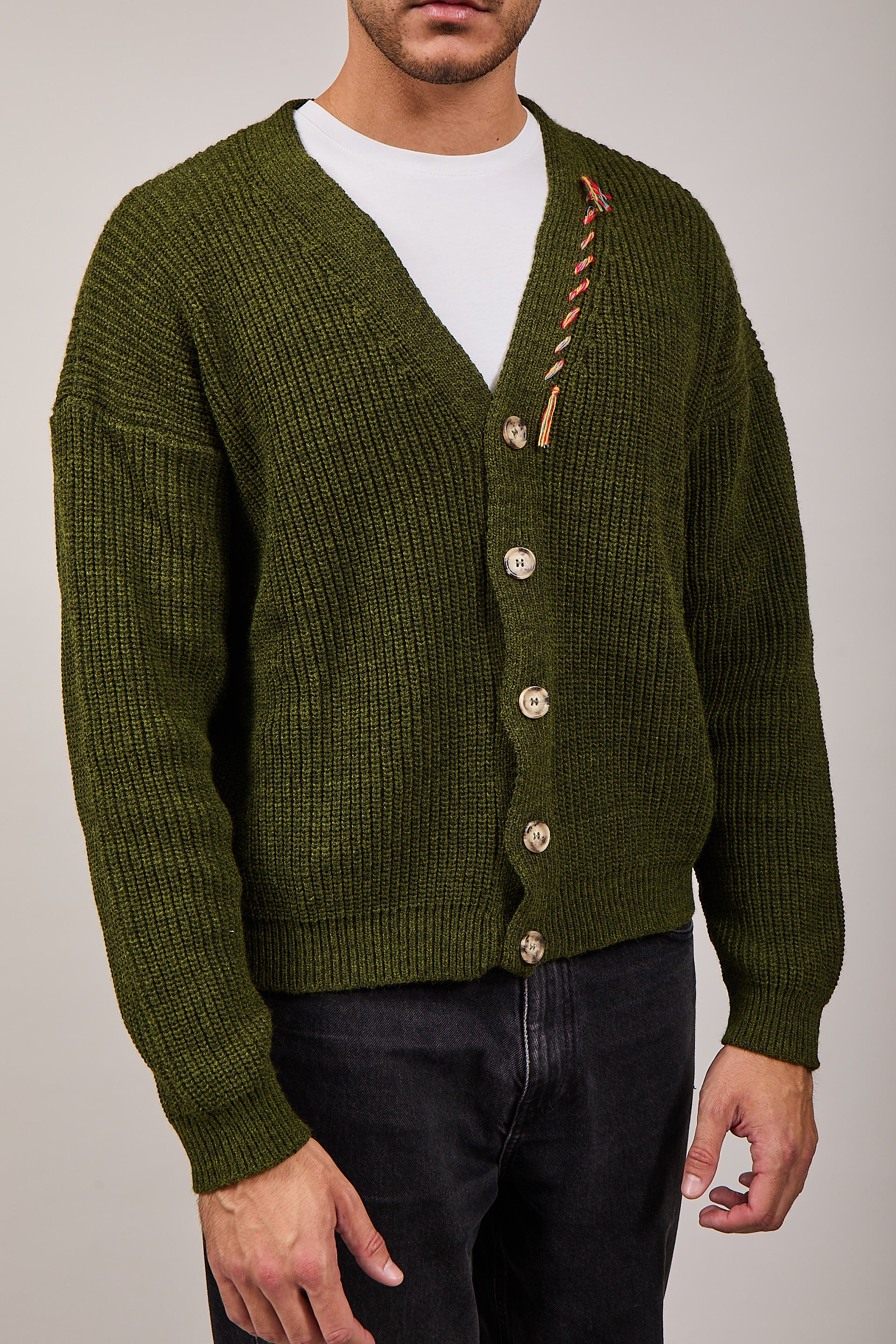 Cardigan Berna Crop Jacquared Verde 014 (12220061811028)