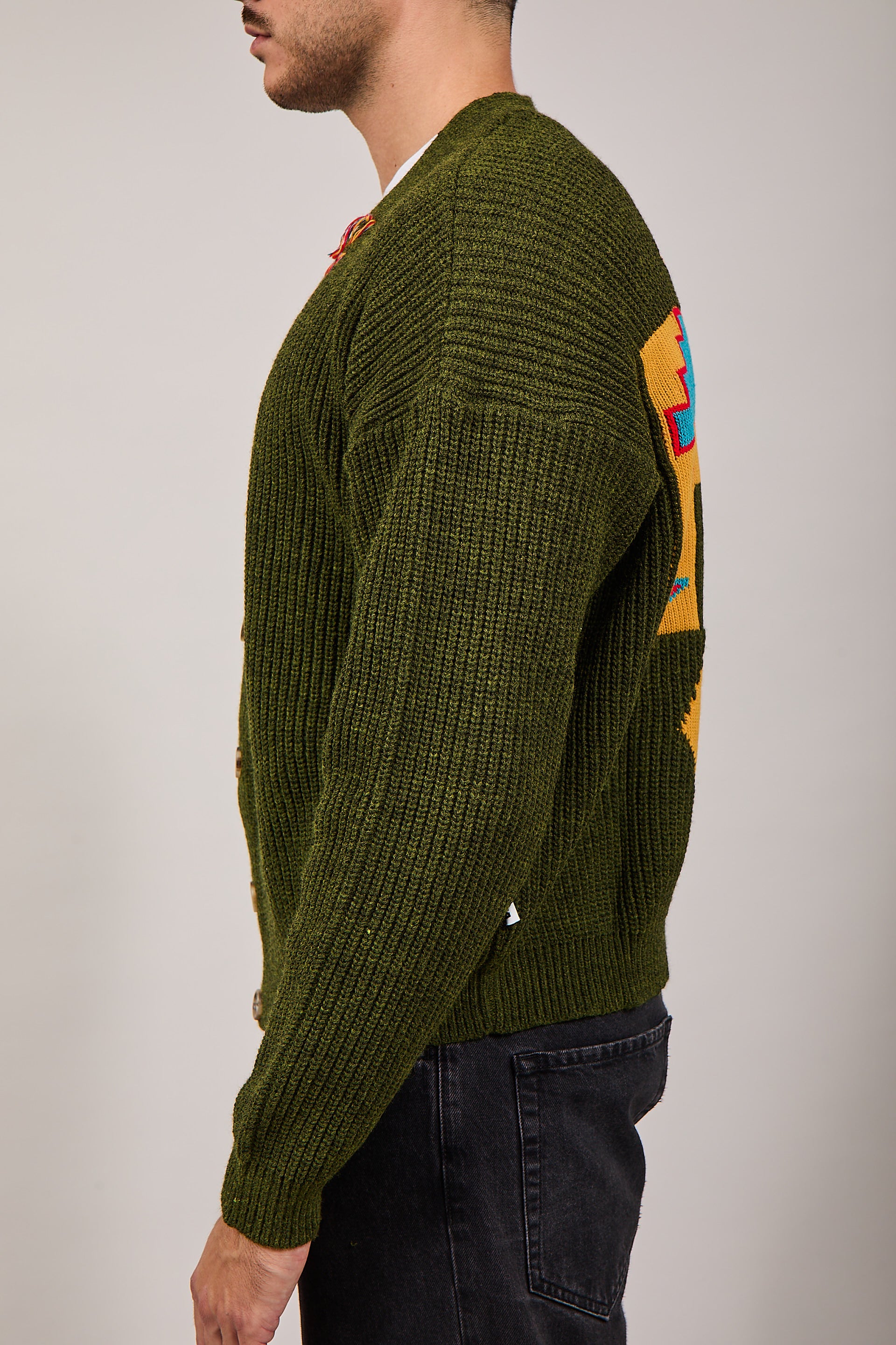 Cardigan Berna Crop Jacquared Verde 014 (12220061811028)