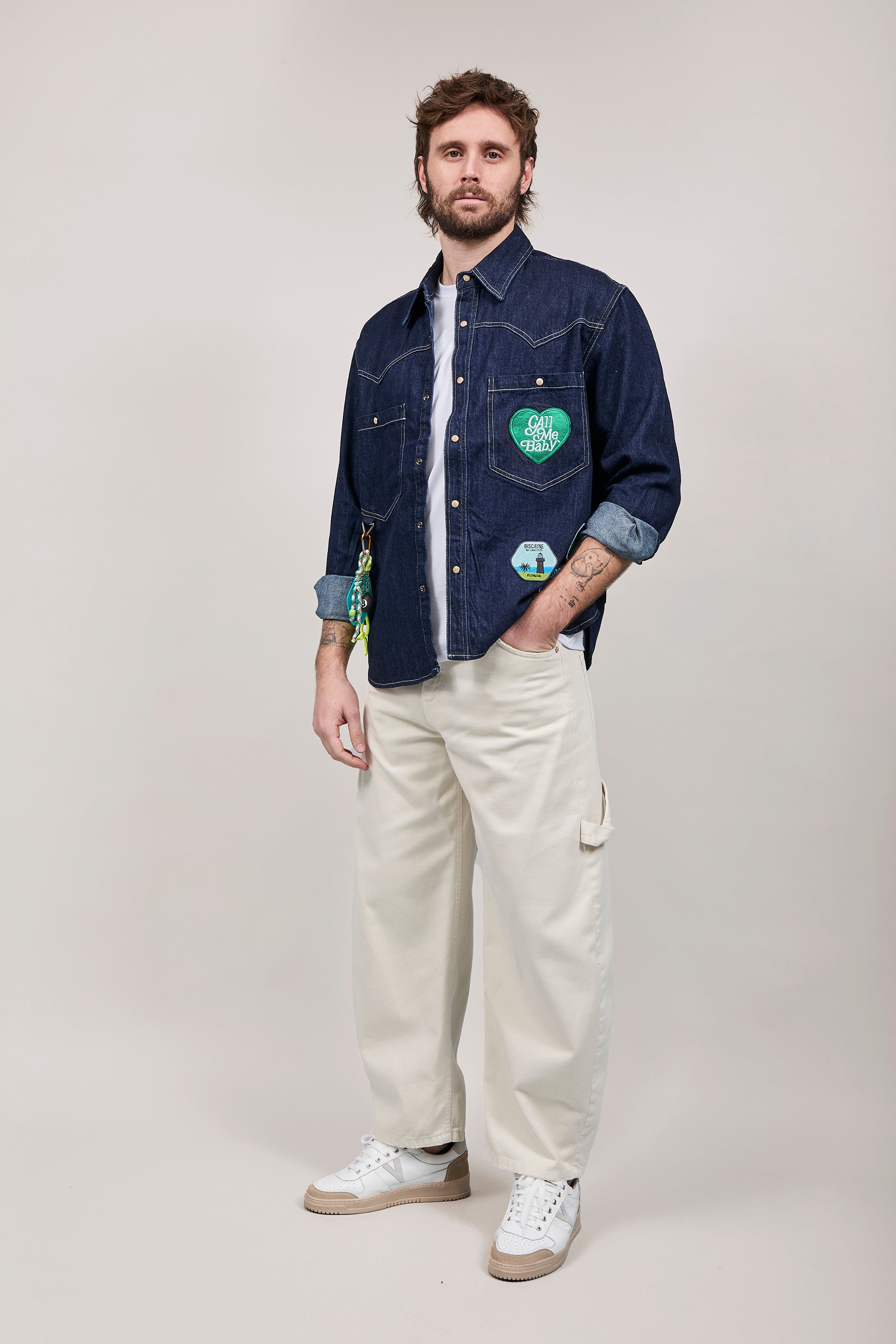 Camicia Berna Denim Patch Boxy