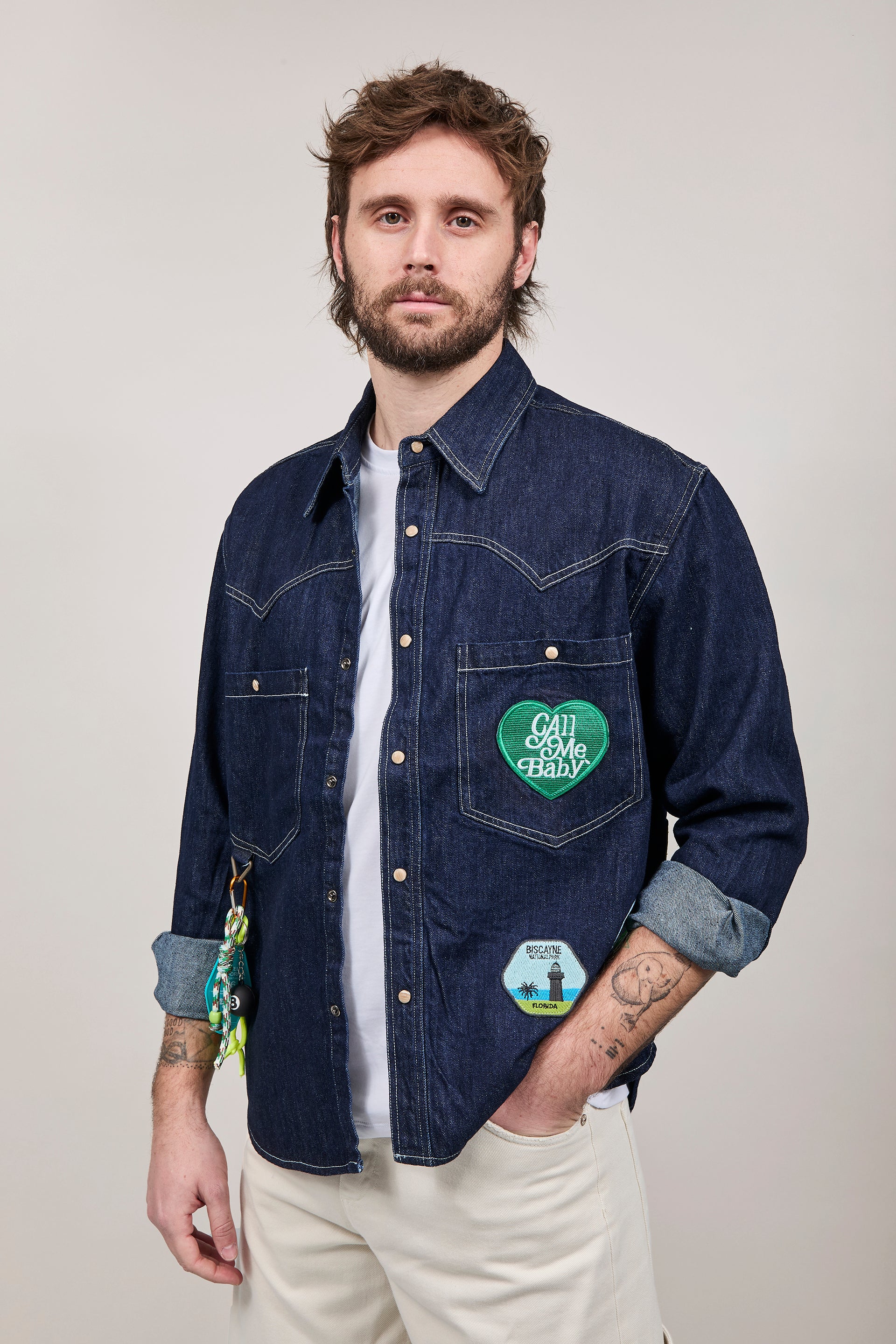 Camicia Berna Denim Patch Boxy