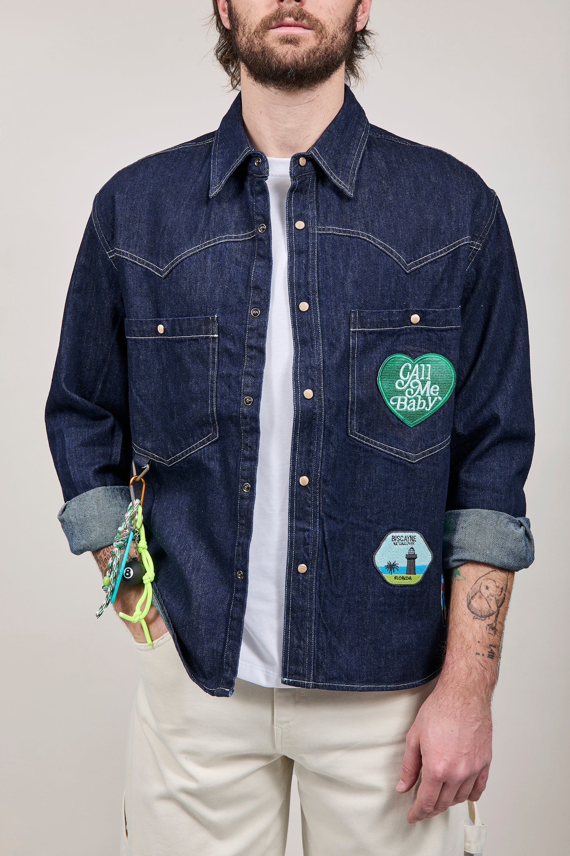Camicia Berna Denim Patch Boxy