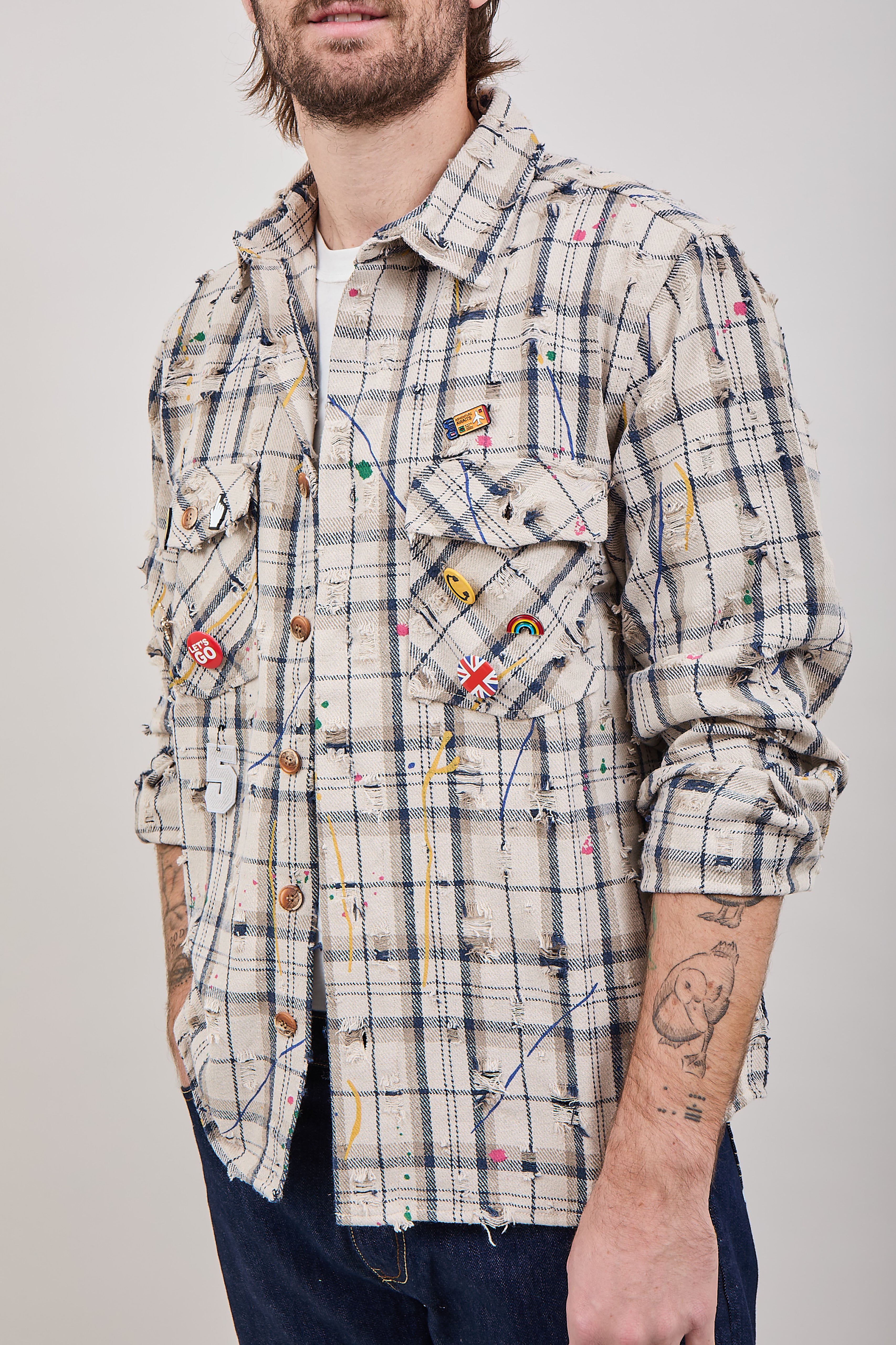 Giacchetta Berna Quadri Rotture Beige 278