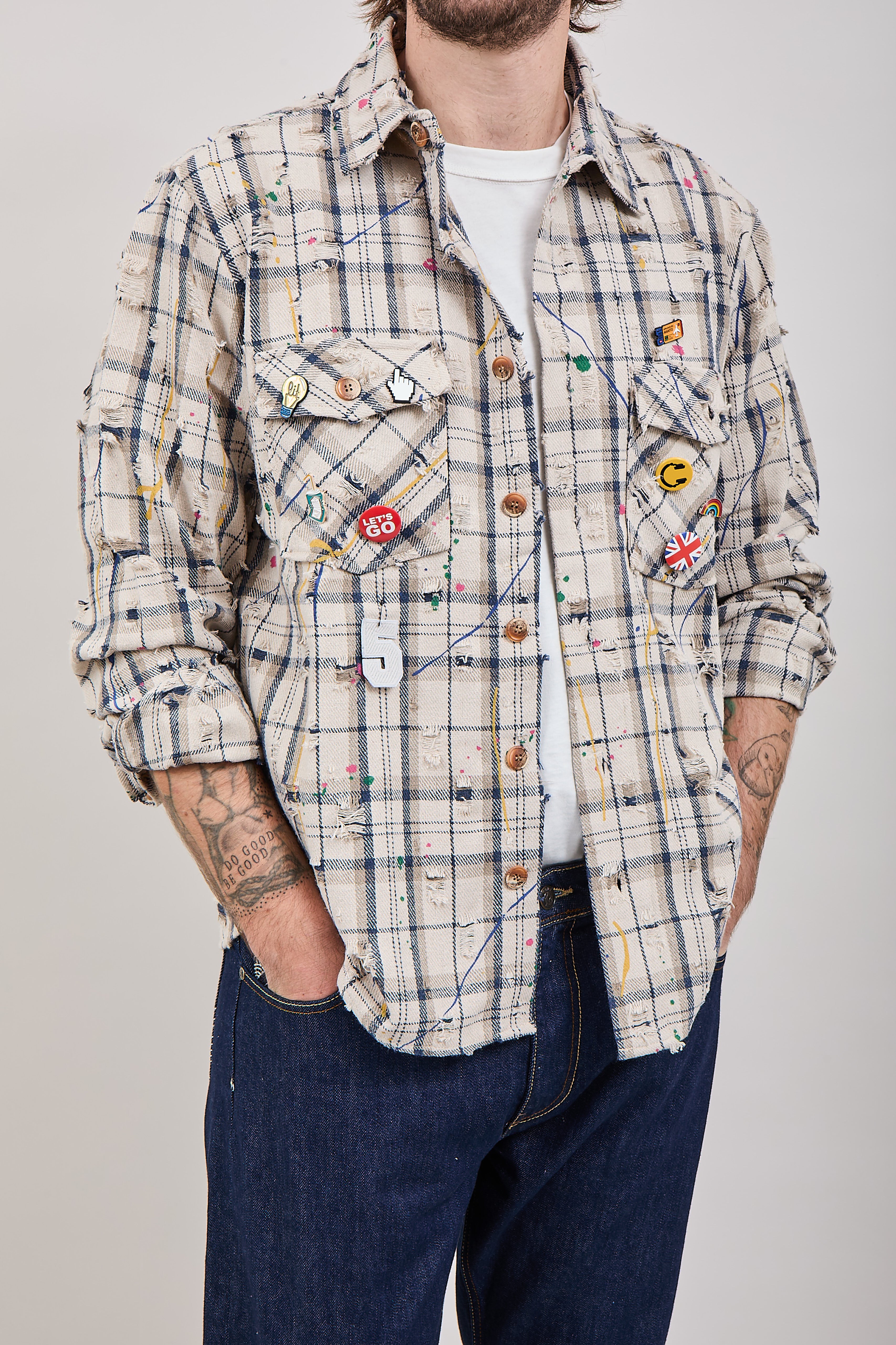 Giacchetta Berna Quadri Rotture Beige 278