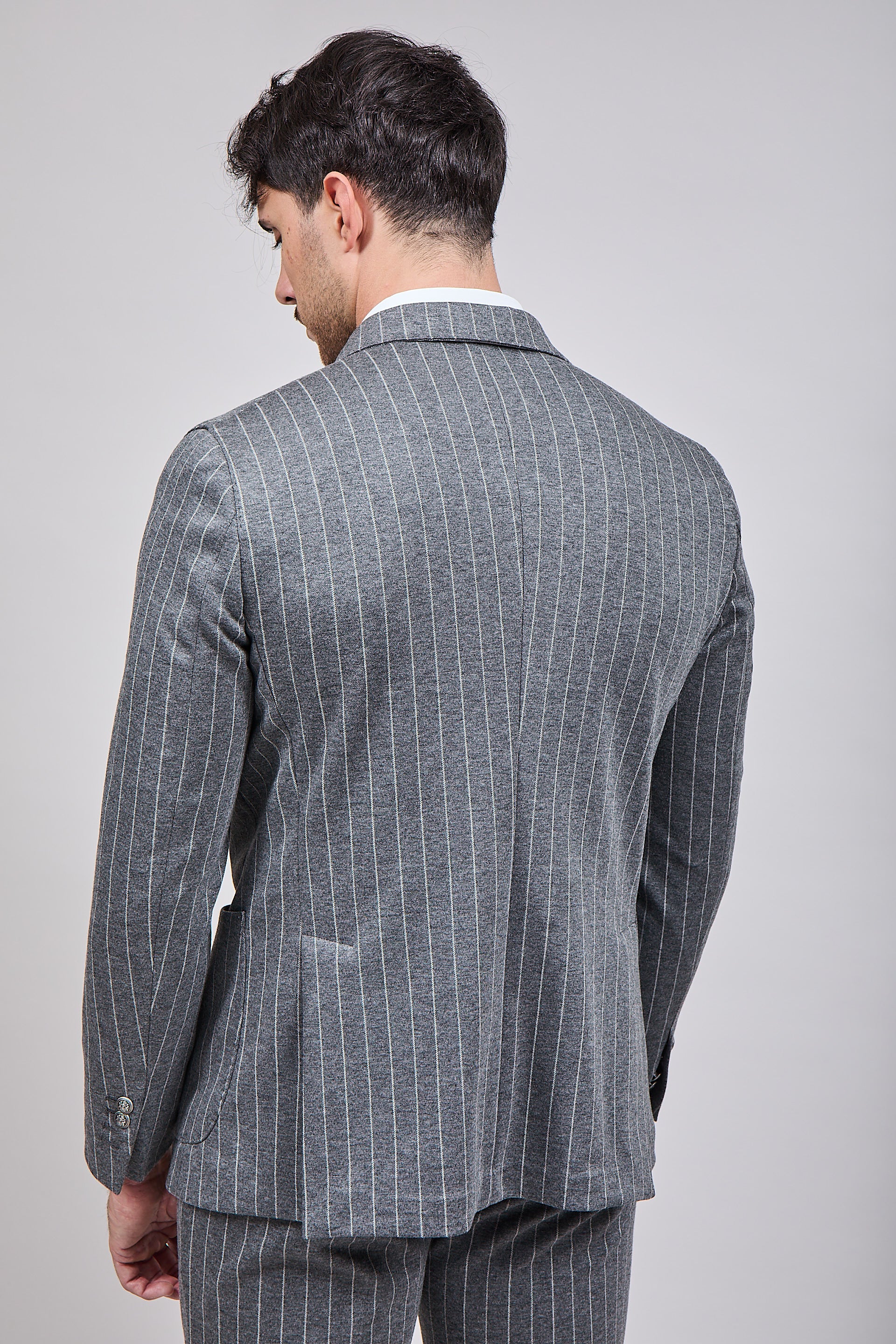 Completo Bharnaba Doppiopetto Gessato Aomori Grigio Scuro