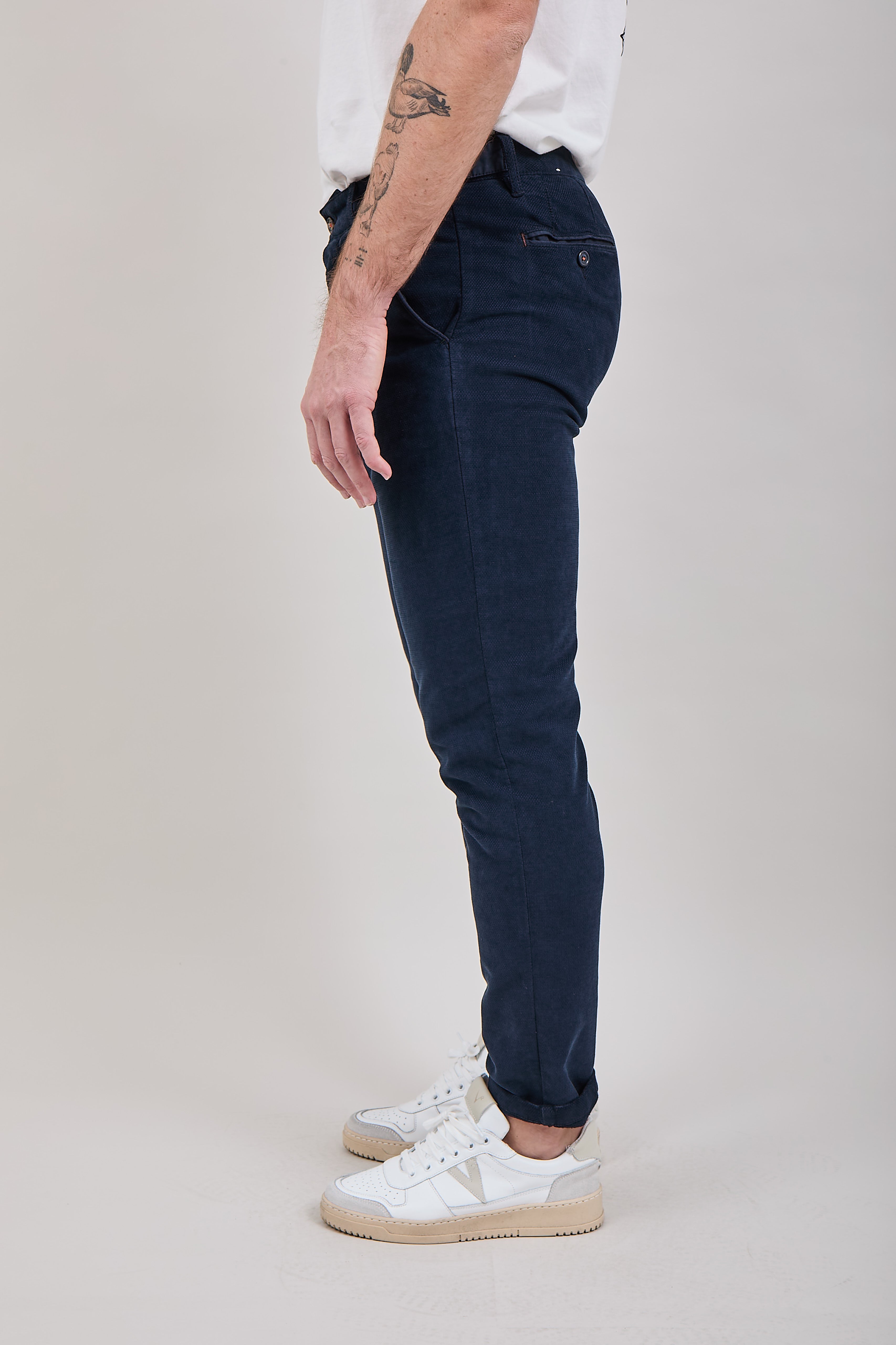 Pantalone velluto Berna chinos 136 Blu