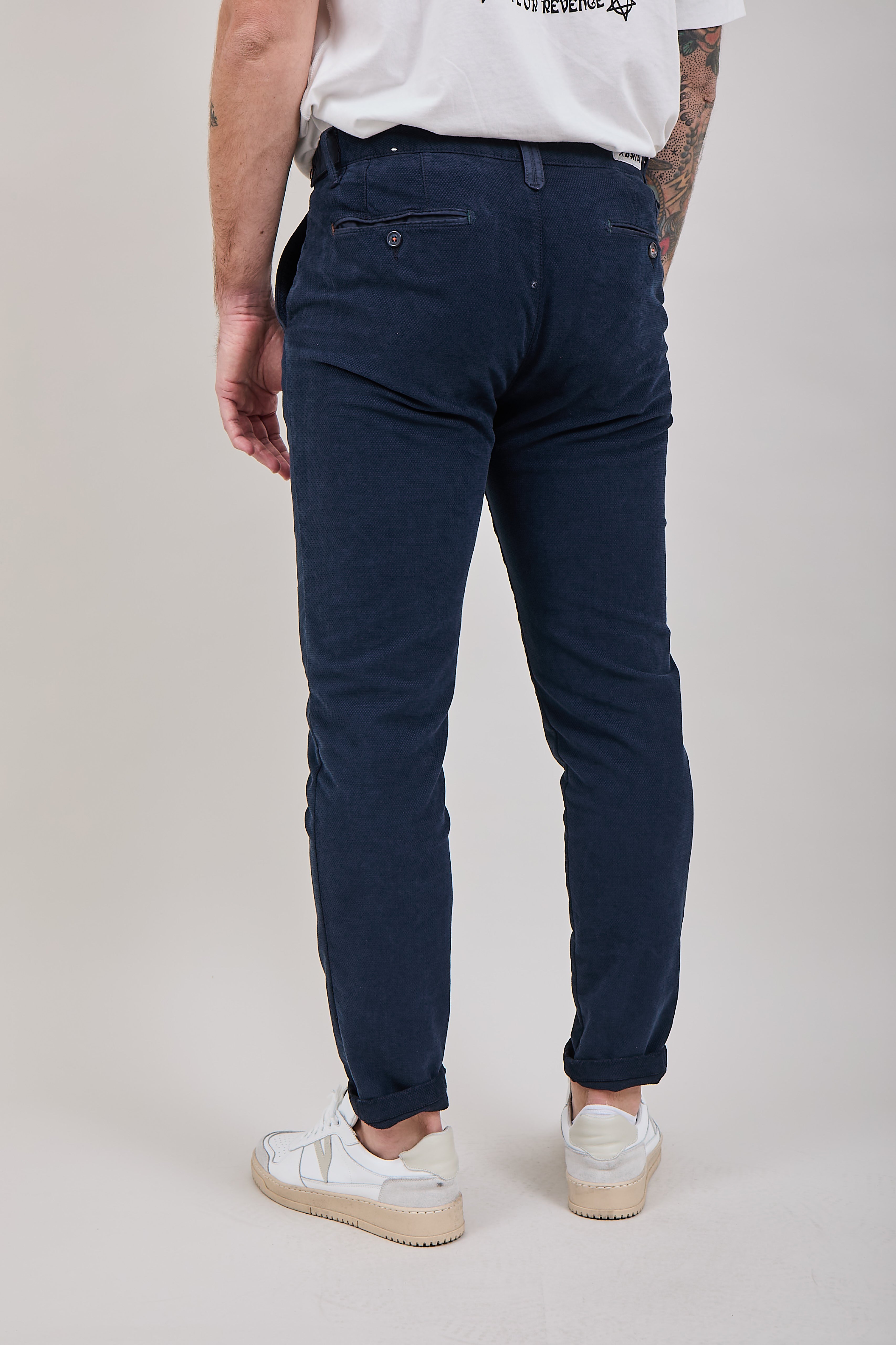 Pantalone velluto Berna chinos 136 Blu