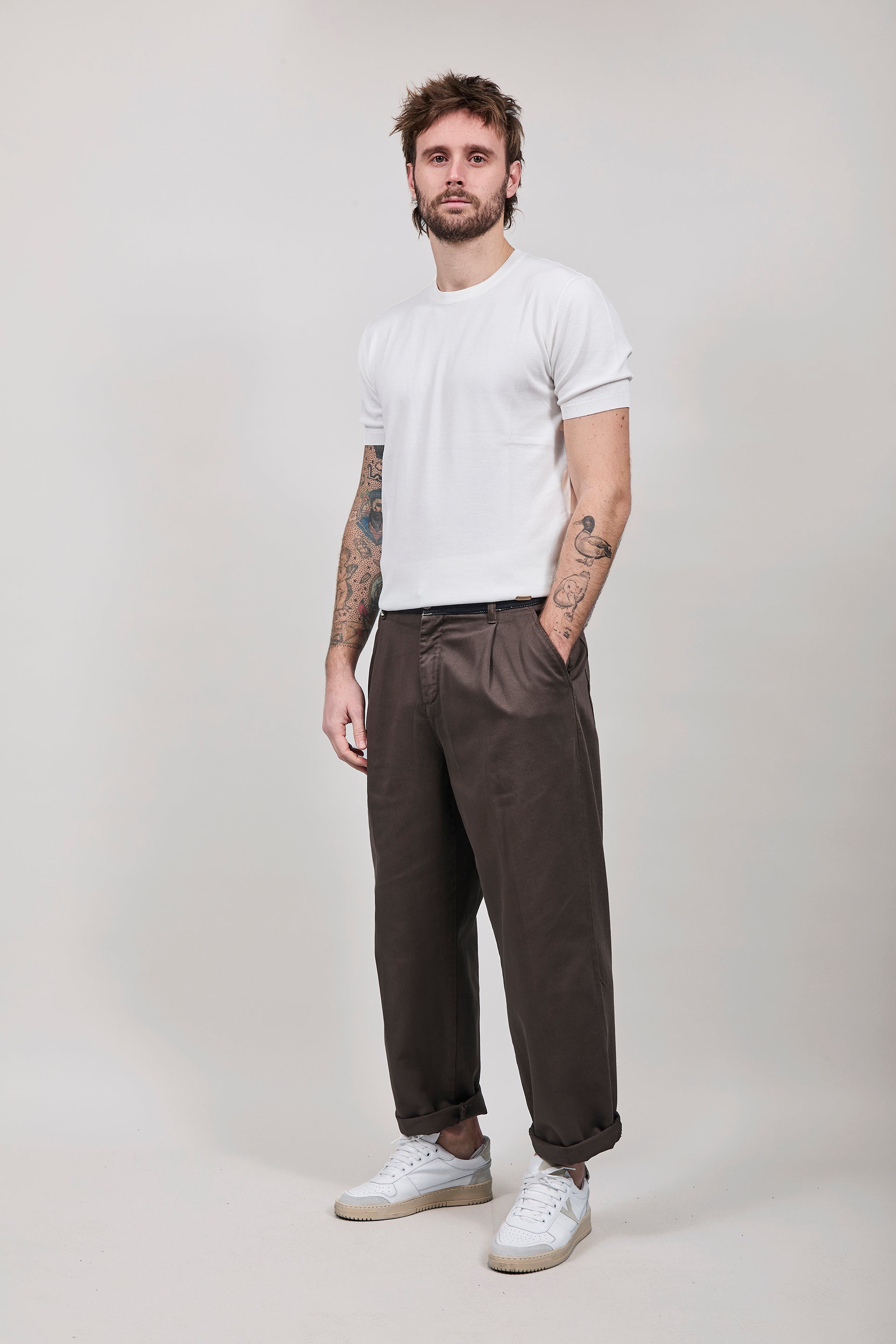 Pantalone cinta denim Berna Caffè