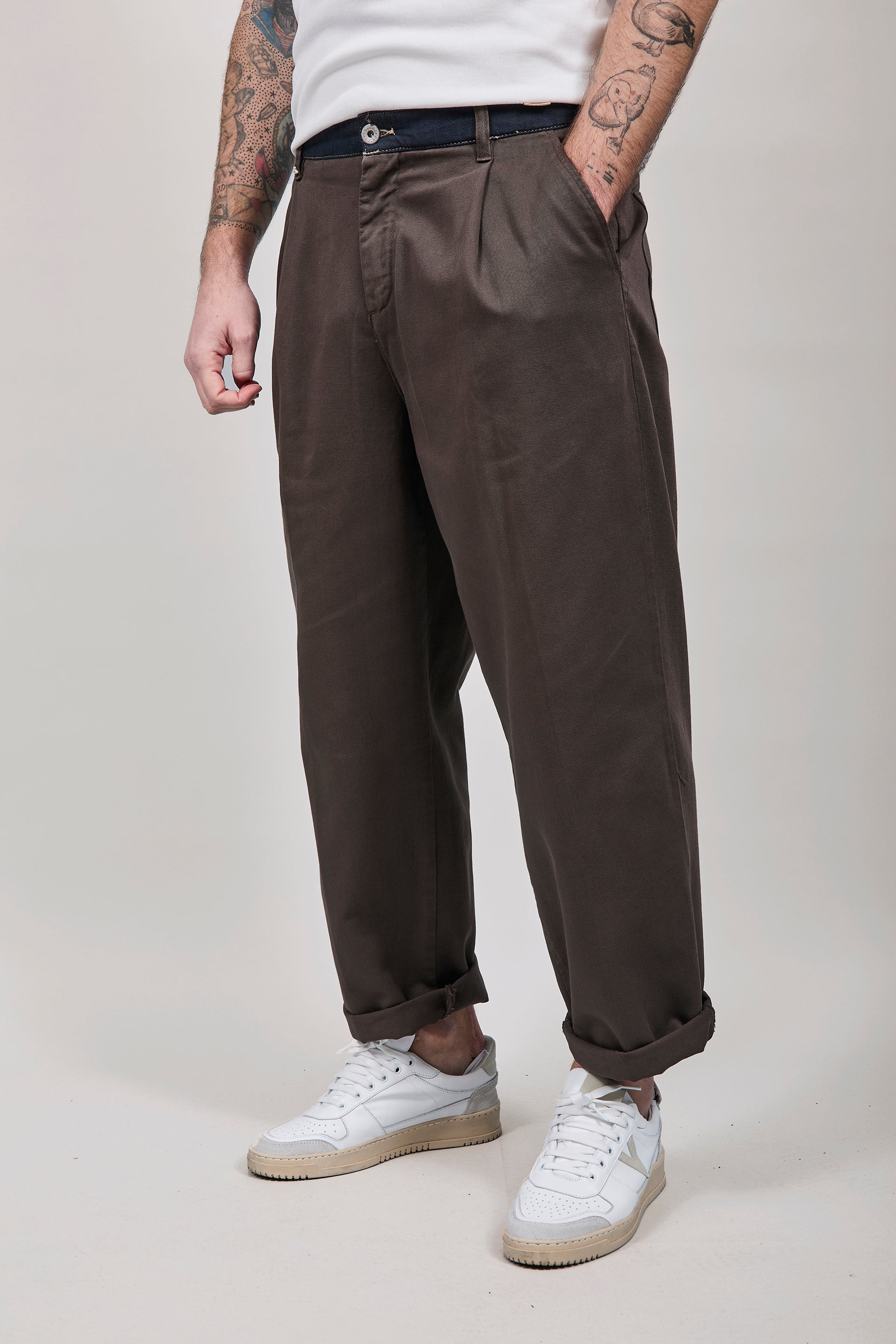 Pantalone cinta denim Berna Caffè