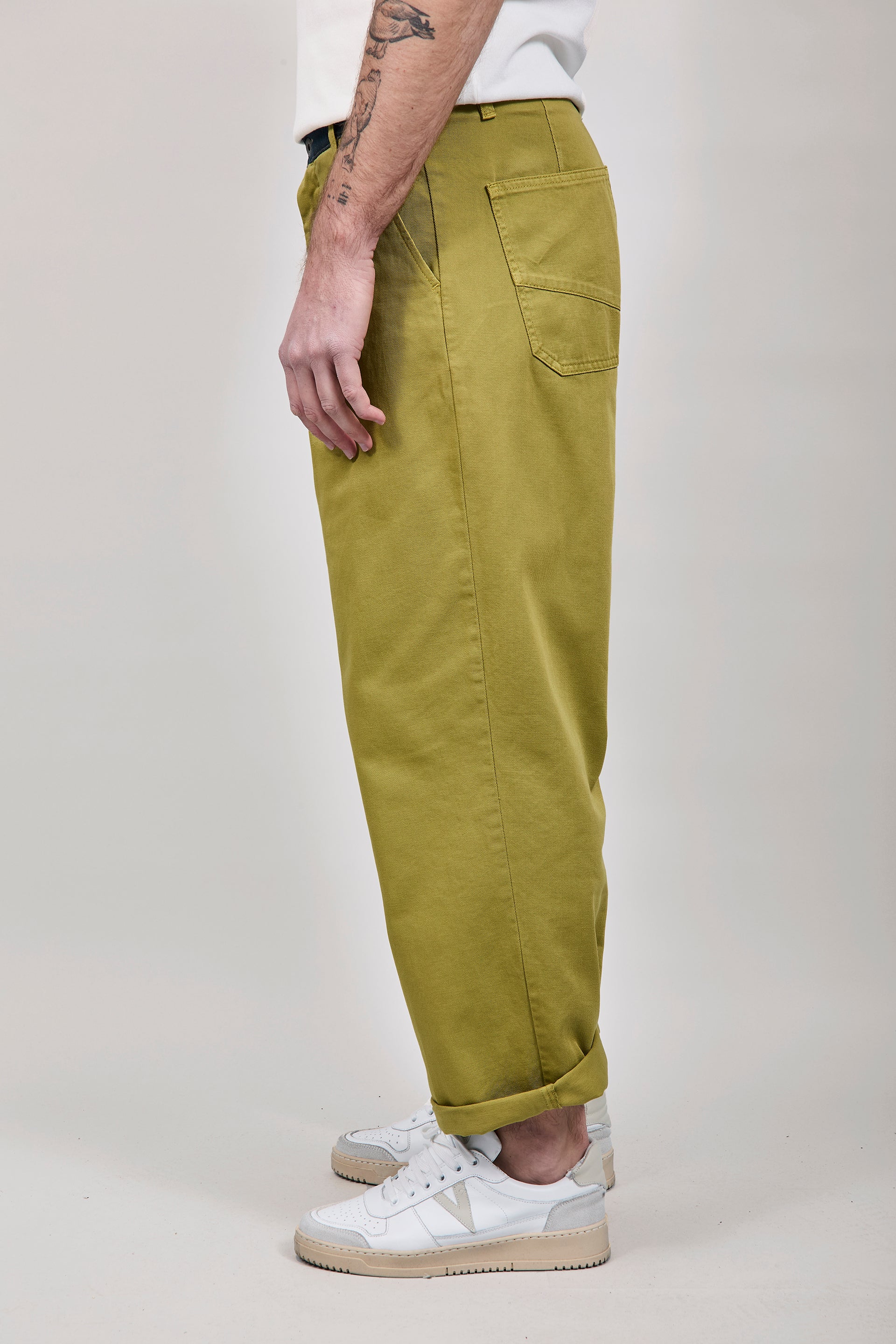 Pantalone cinta denim Berna Verde Chiaro