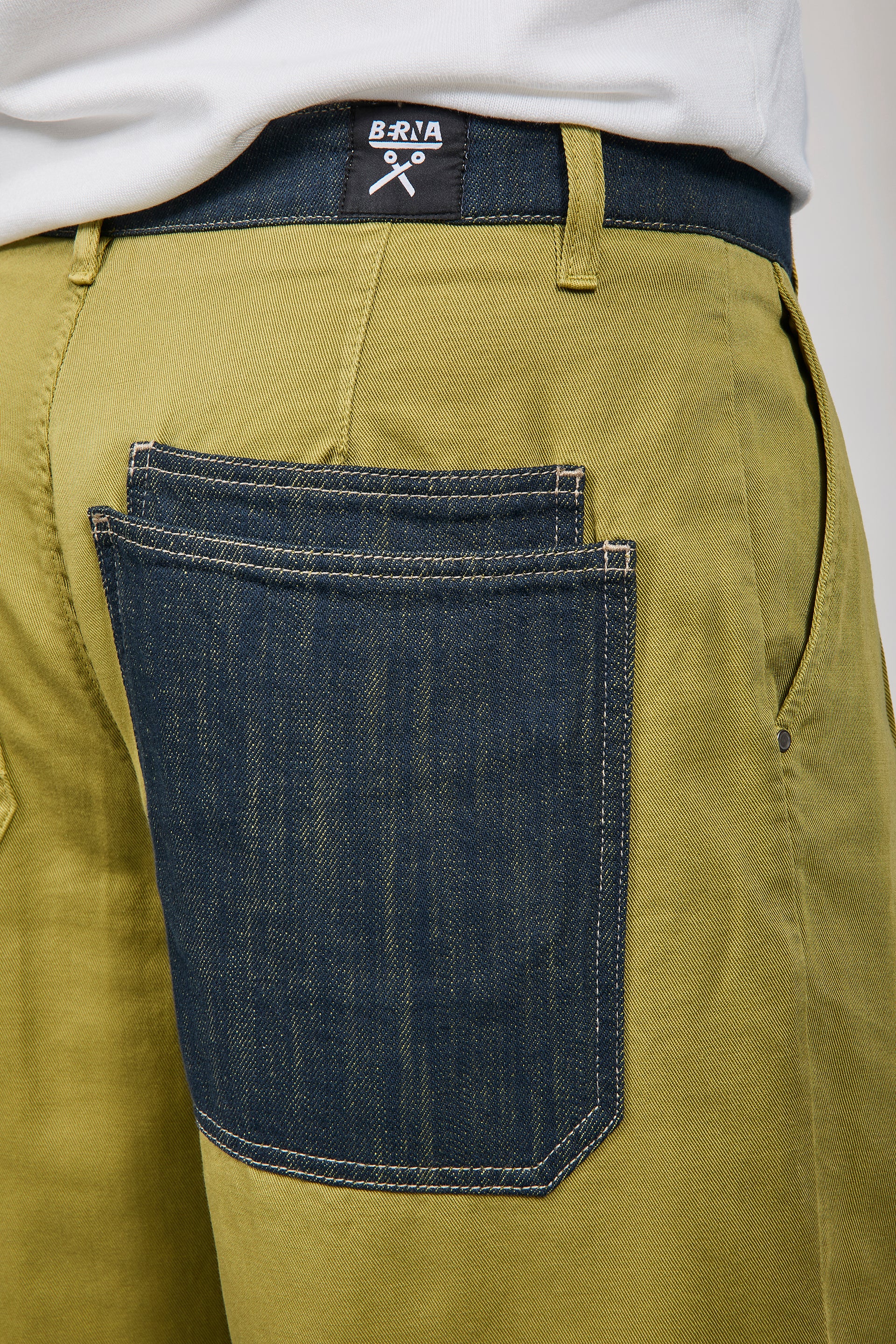 Pantalone cinta denim Berna Verde Chiaro