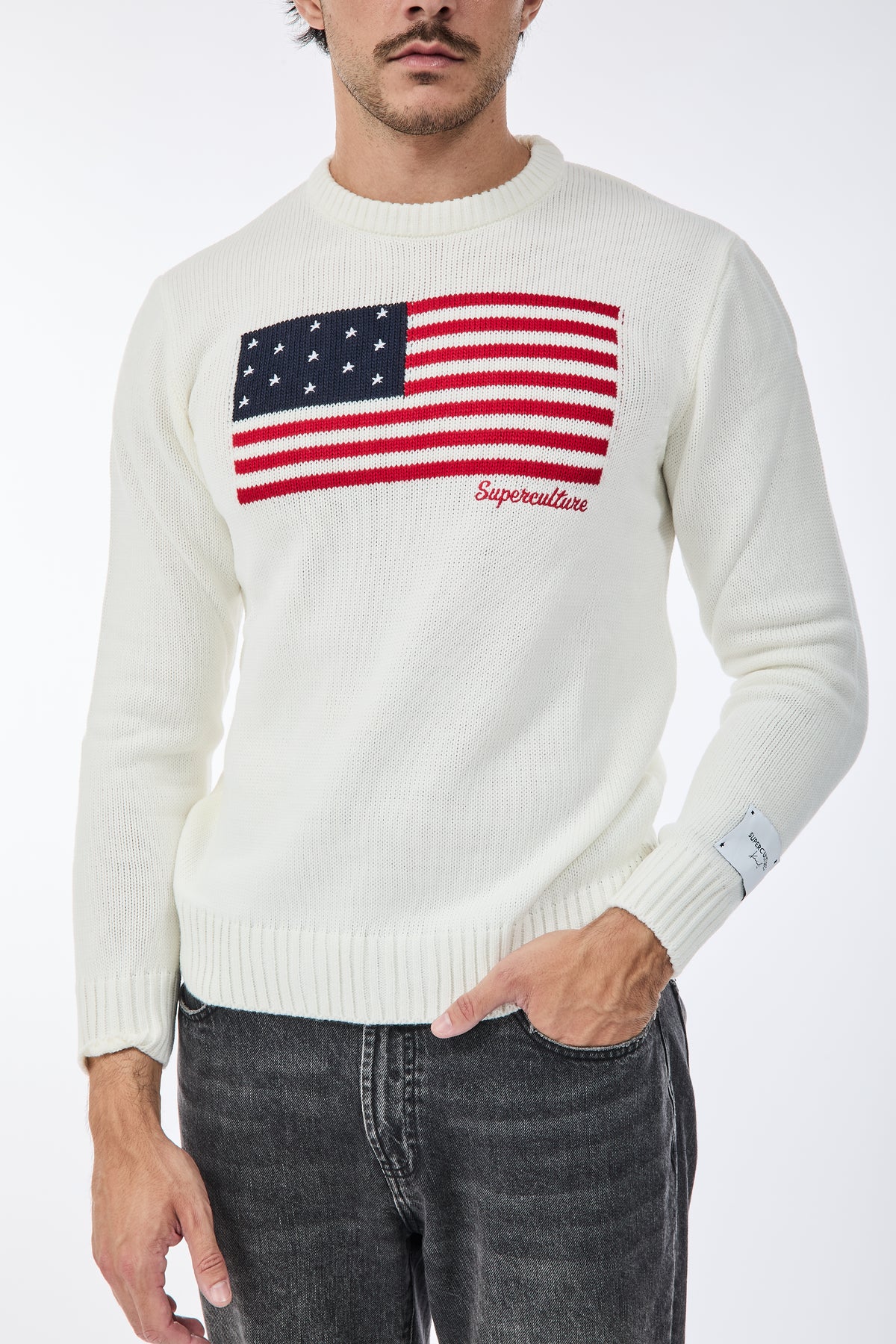 Maglione Superculture AK7021 Bianco
