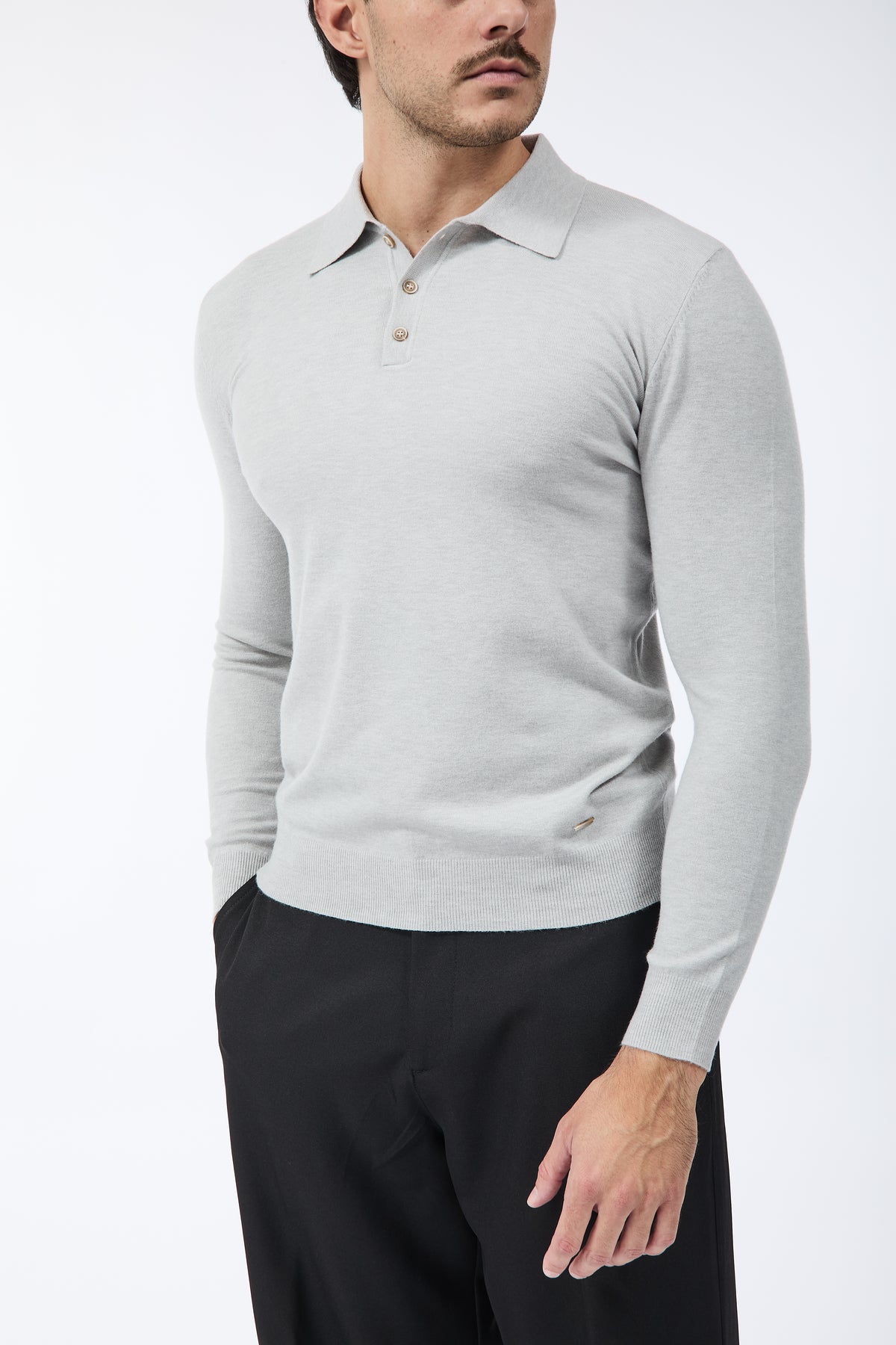 Maglioncino Polo Gianni Lupo 508 Grigio