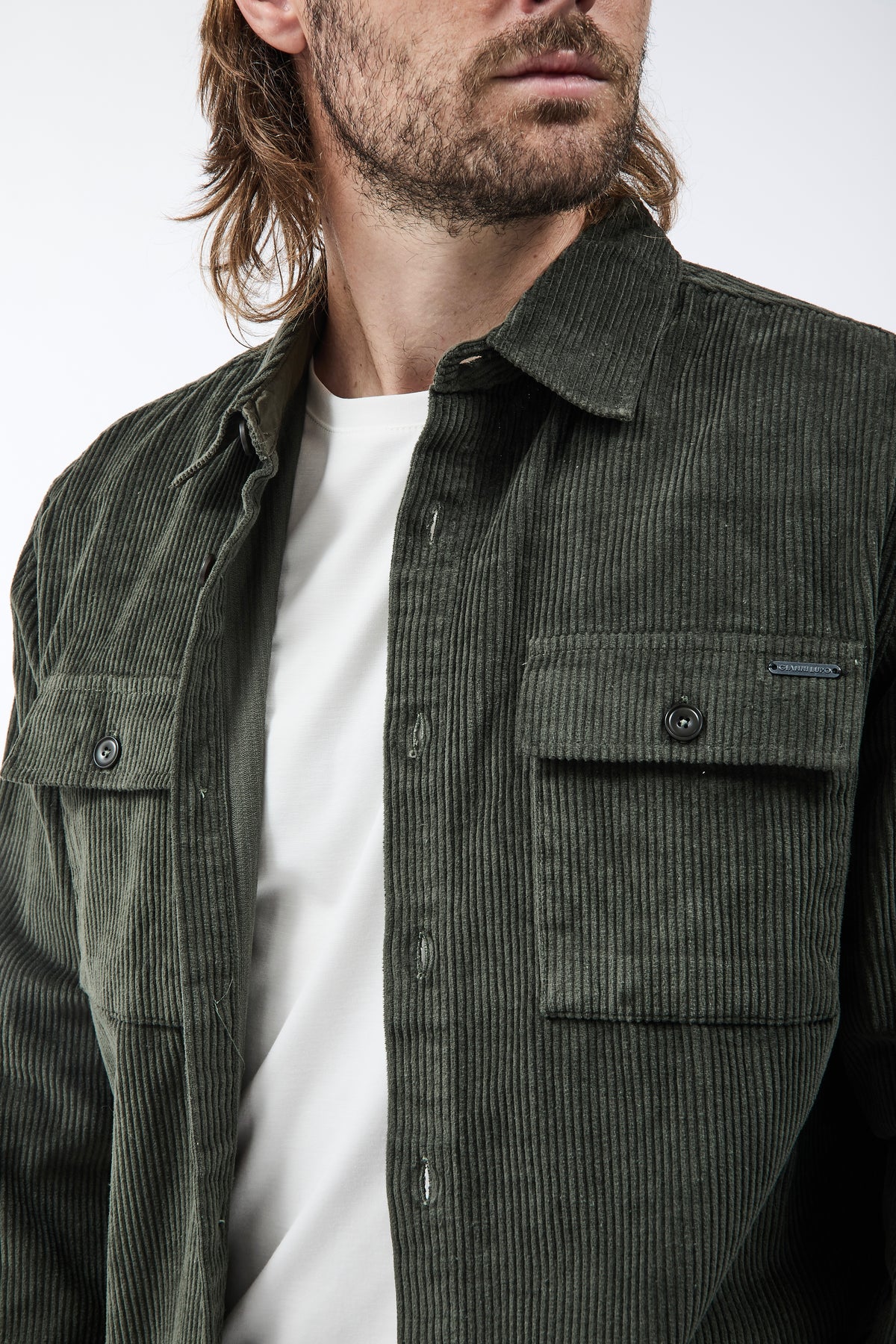 Camicia Gianni Lupo Velluto Militare 7844