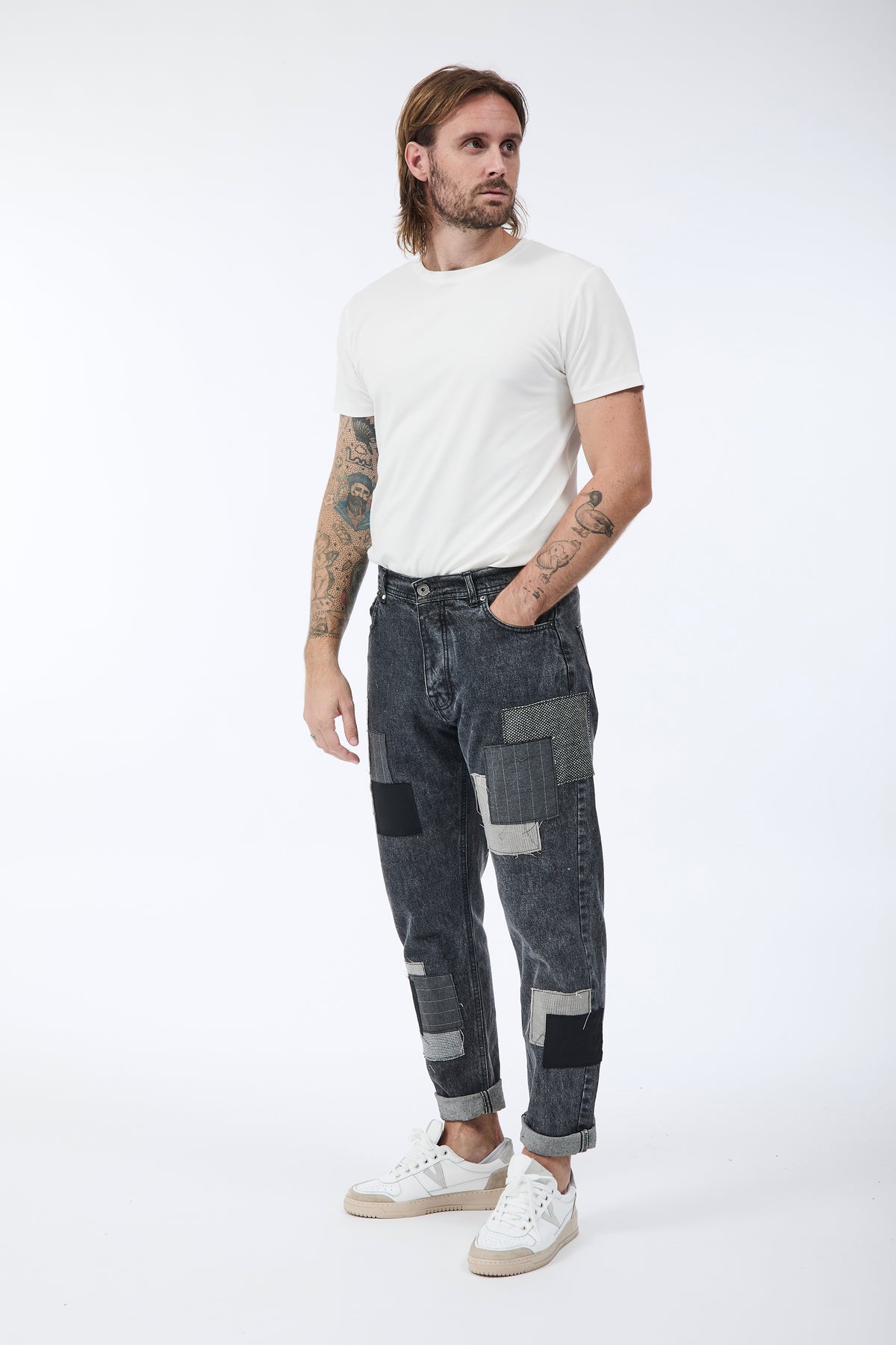 Jeans Block Eleven Patch Nero 6530
