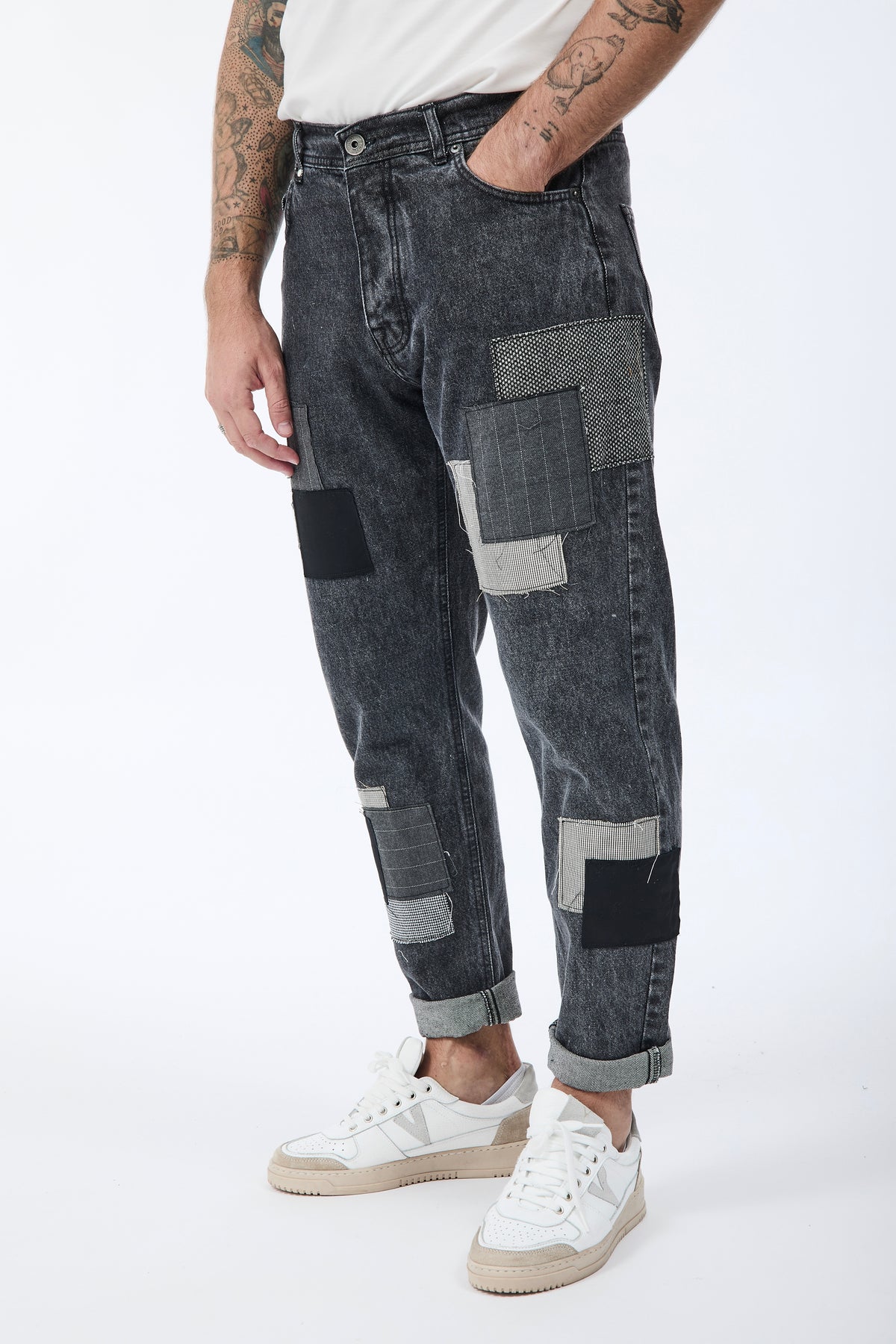 Jeans Block Eleven Patch Nero 6530