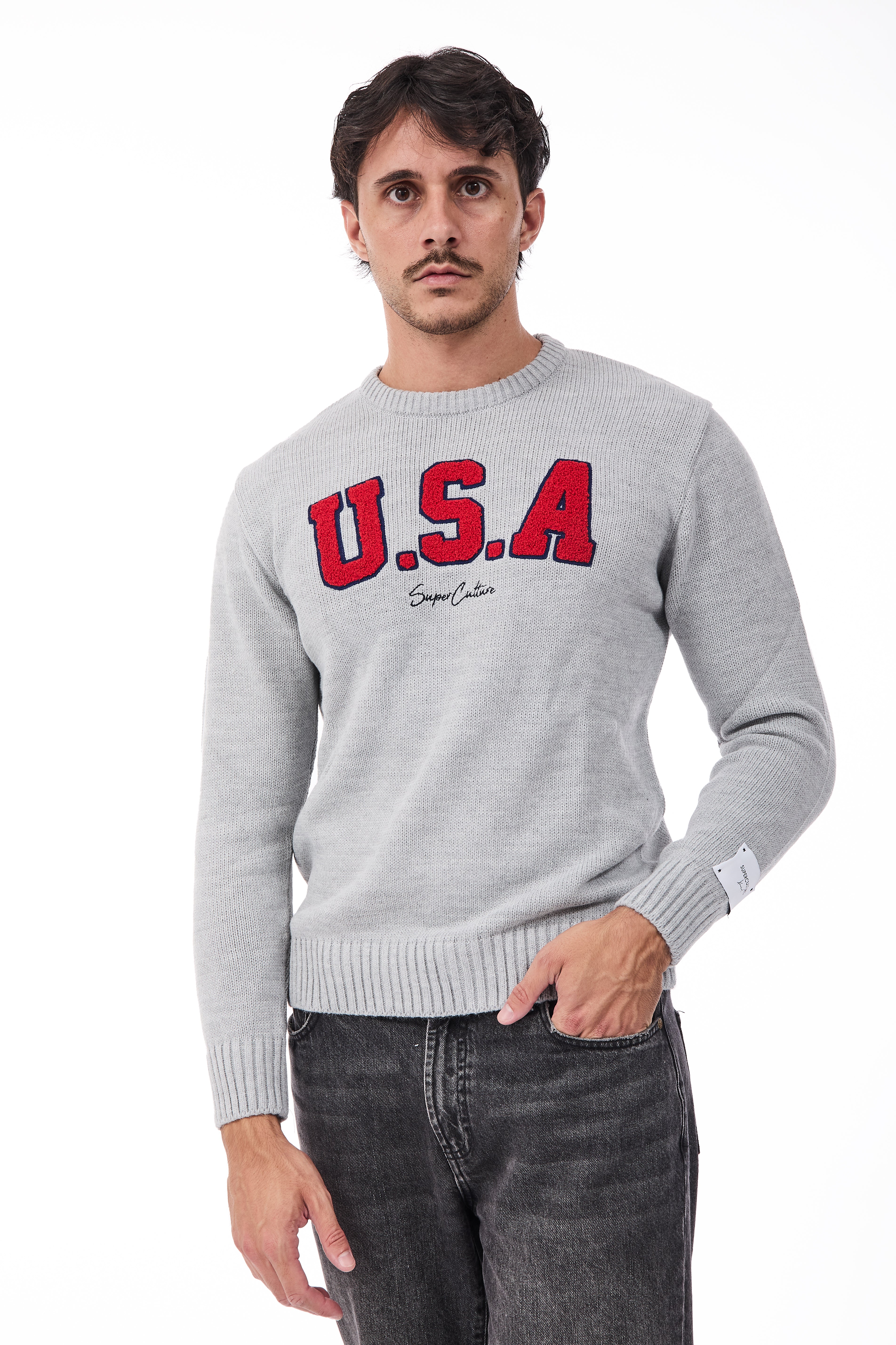 Maglione Superculture AK7009 Grigio
