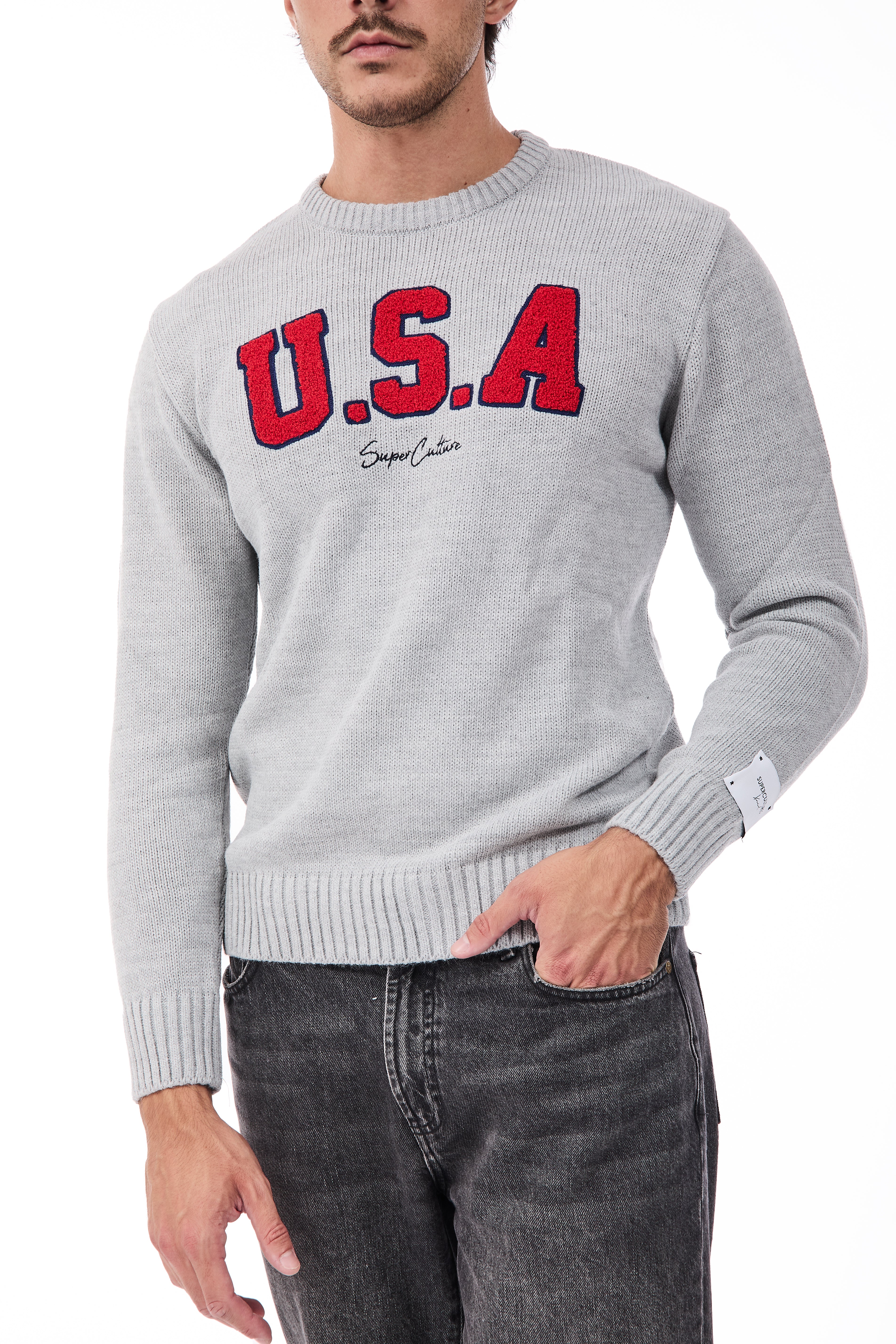 Maglione Superculture AK7009 Grigio