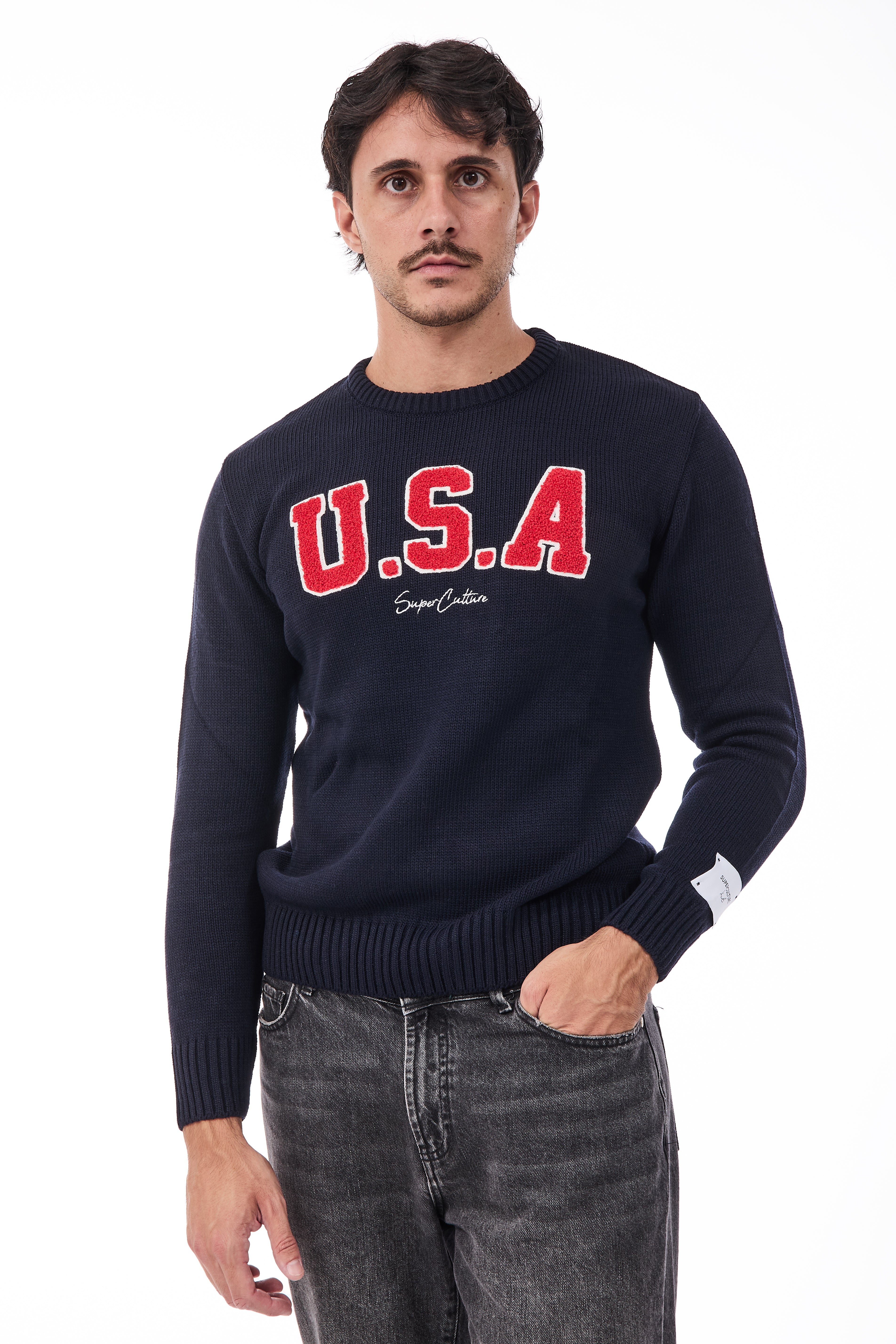 Maglione Superculture AK7009 Blu