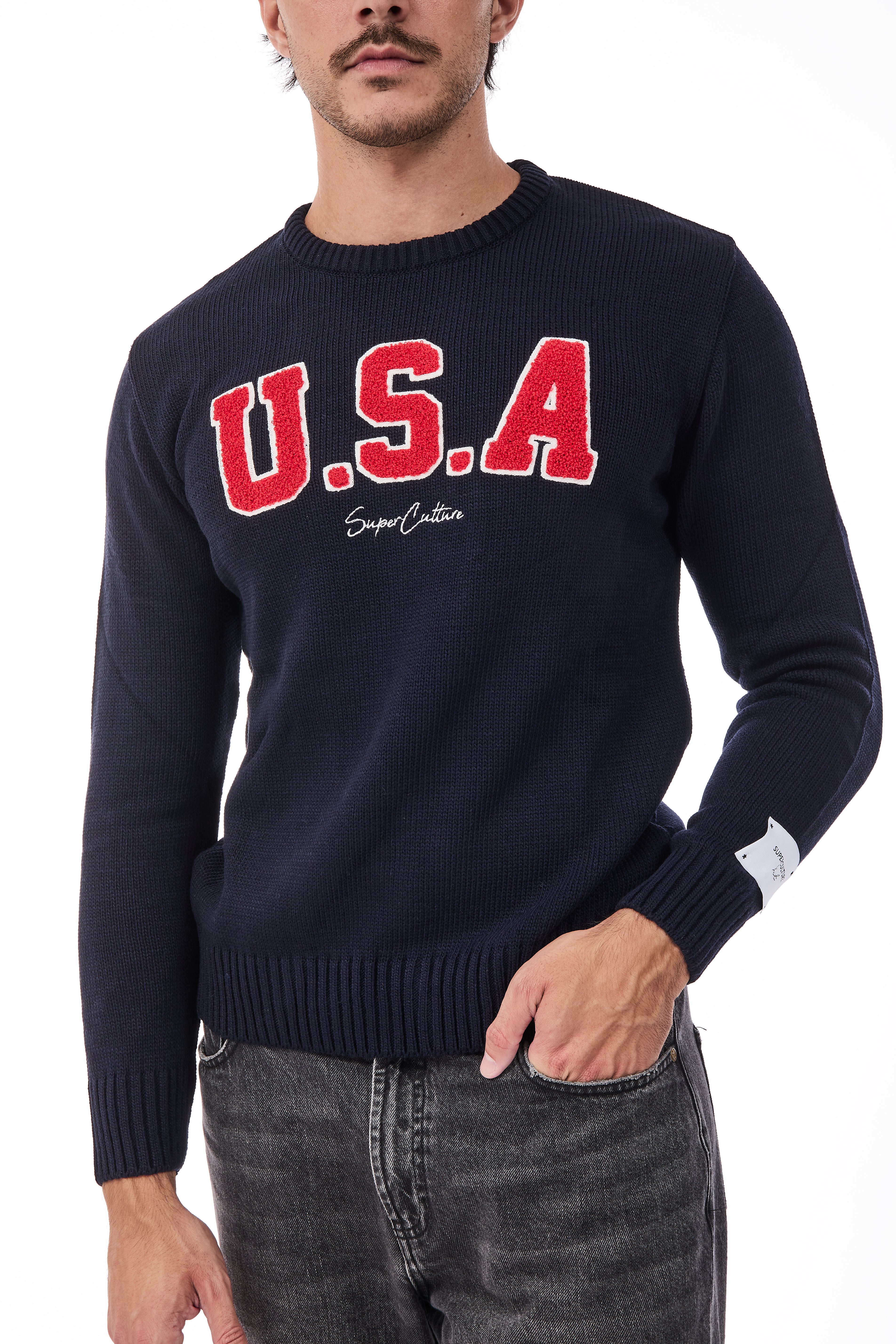 Maglione Superculture AK7009 Blu