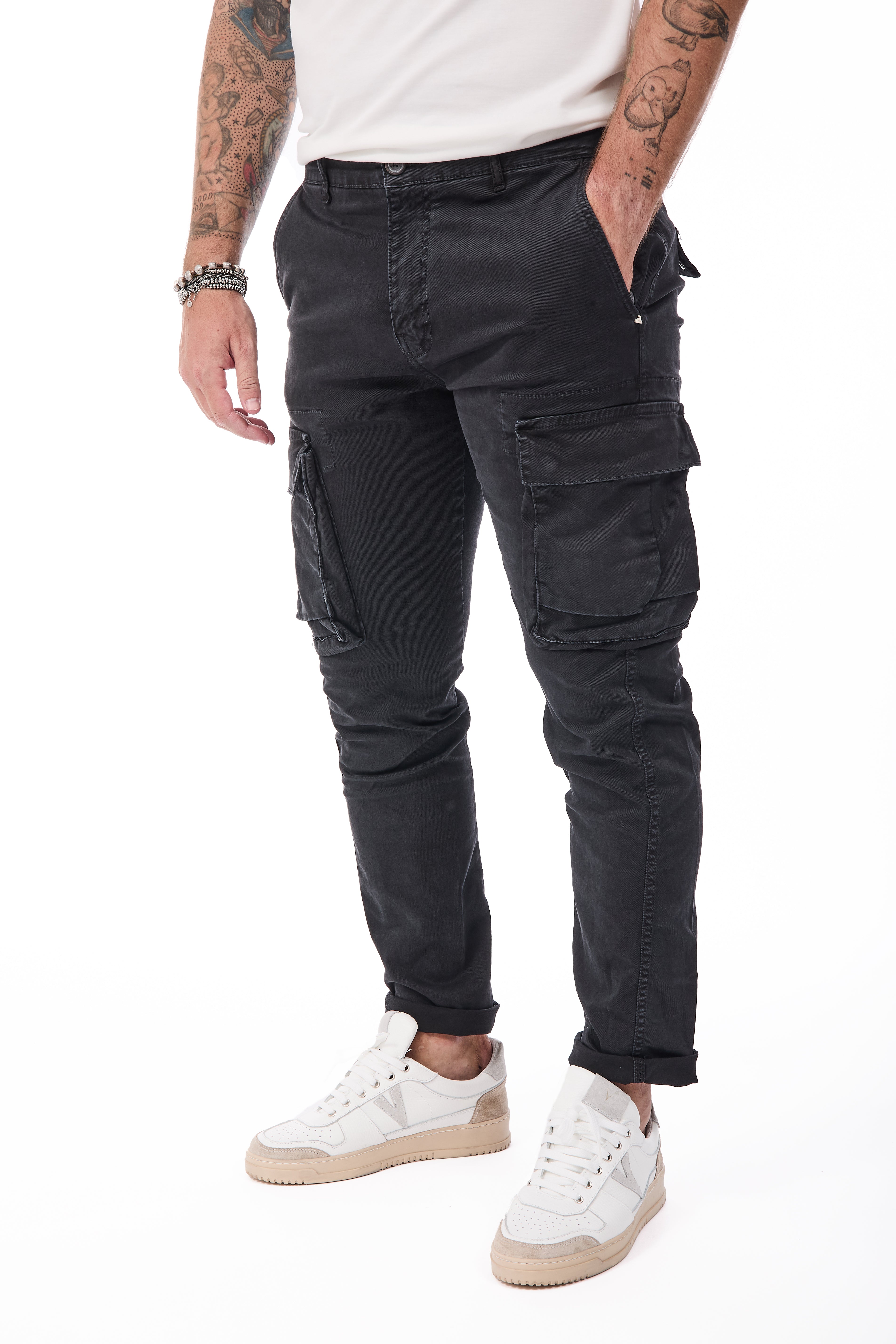 Pantalone Berna Cargo Nero 008