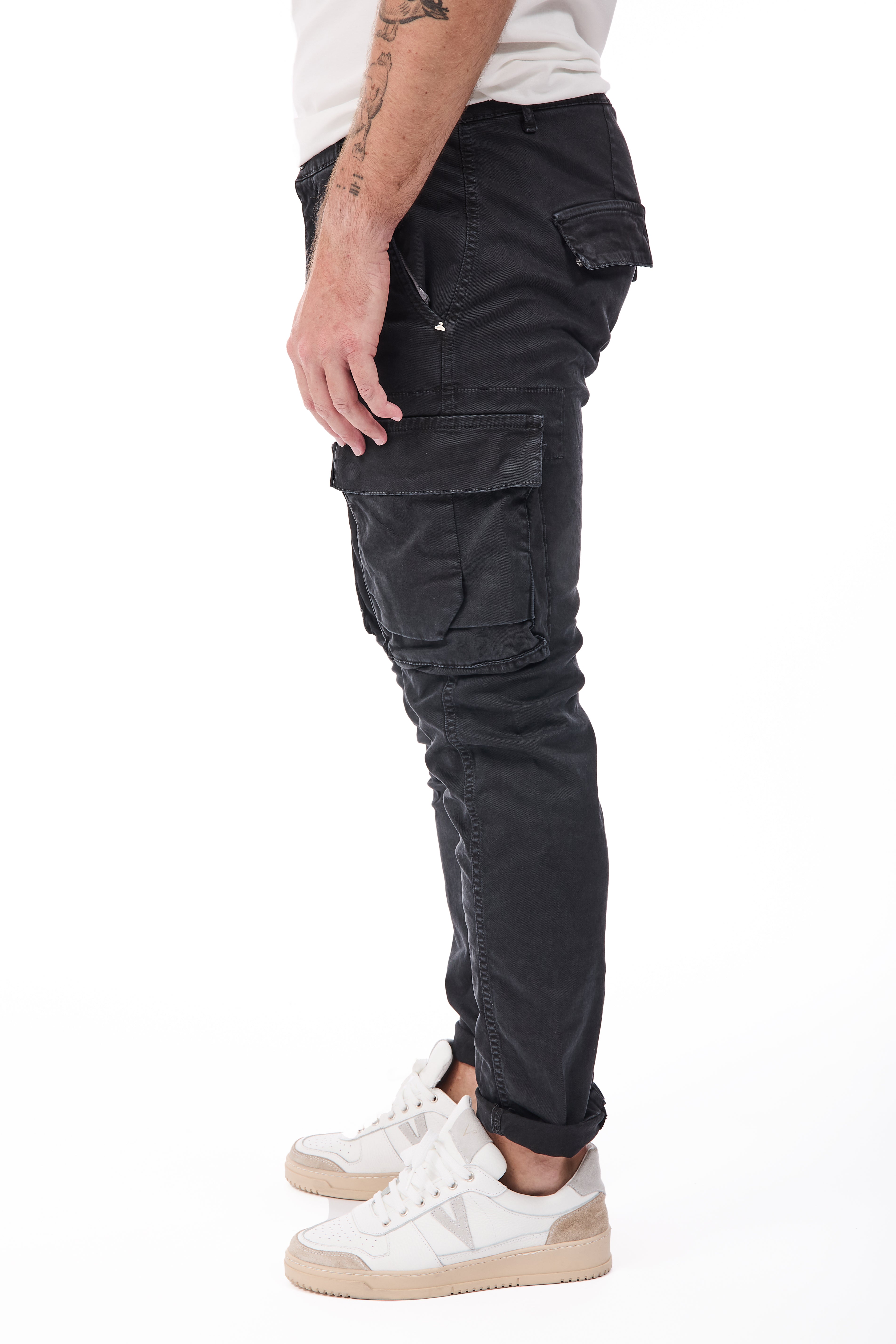 Pantalone Berna Cargo Nero 008