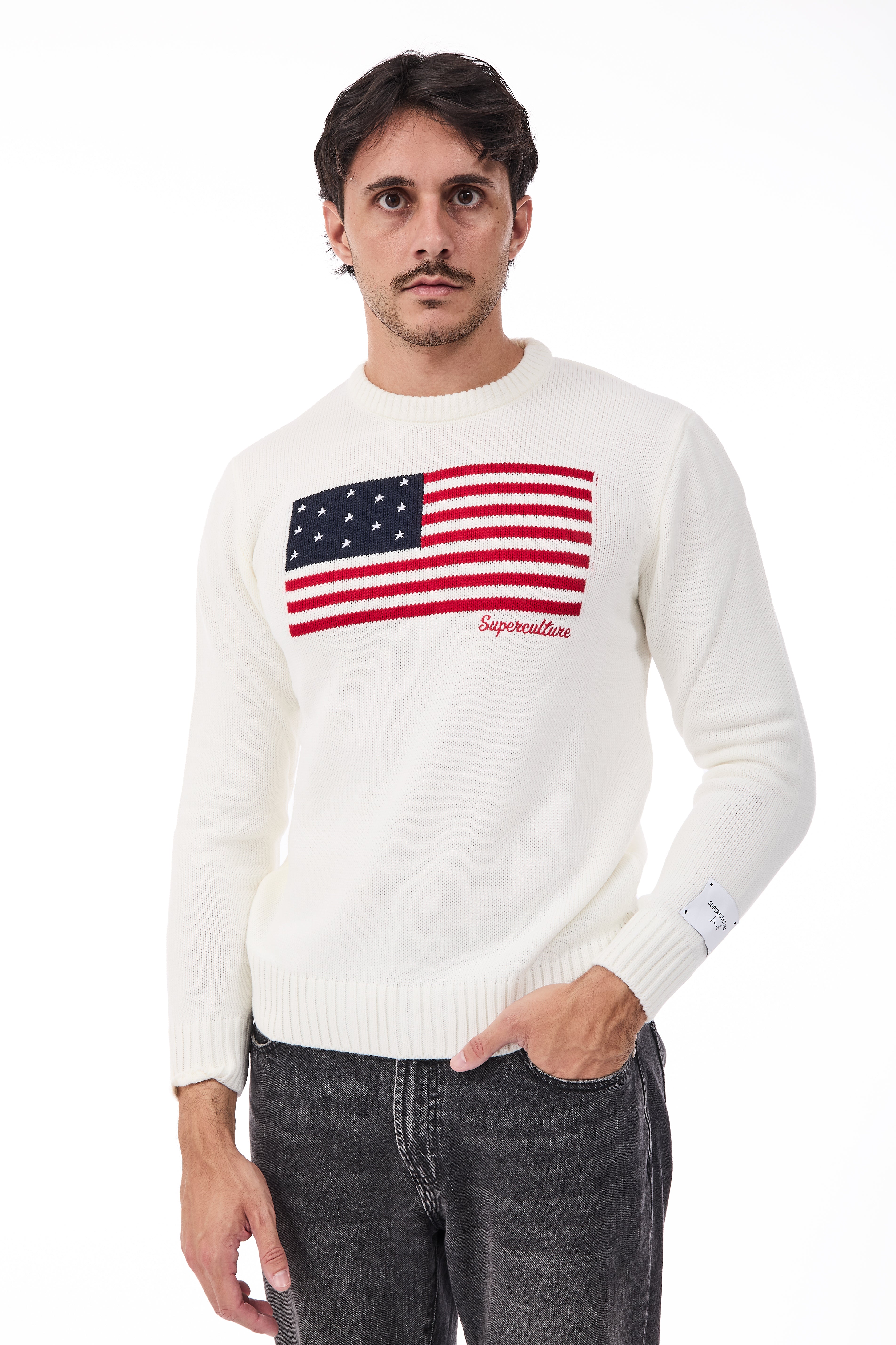Maglione Superculture AK7021 Bianco