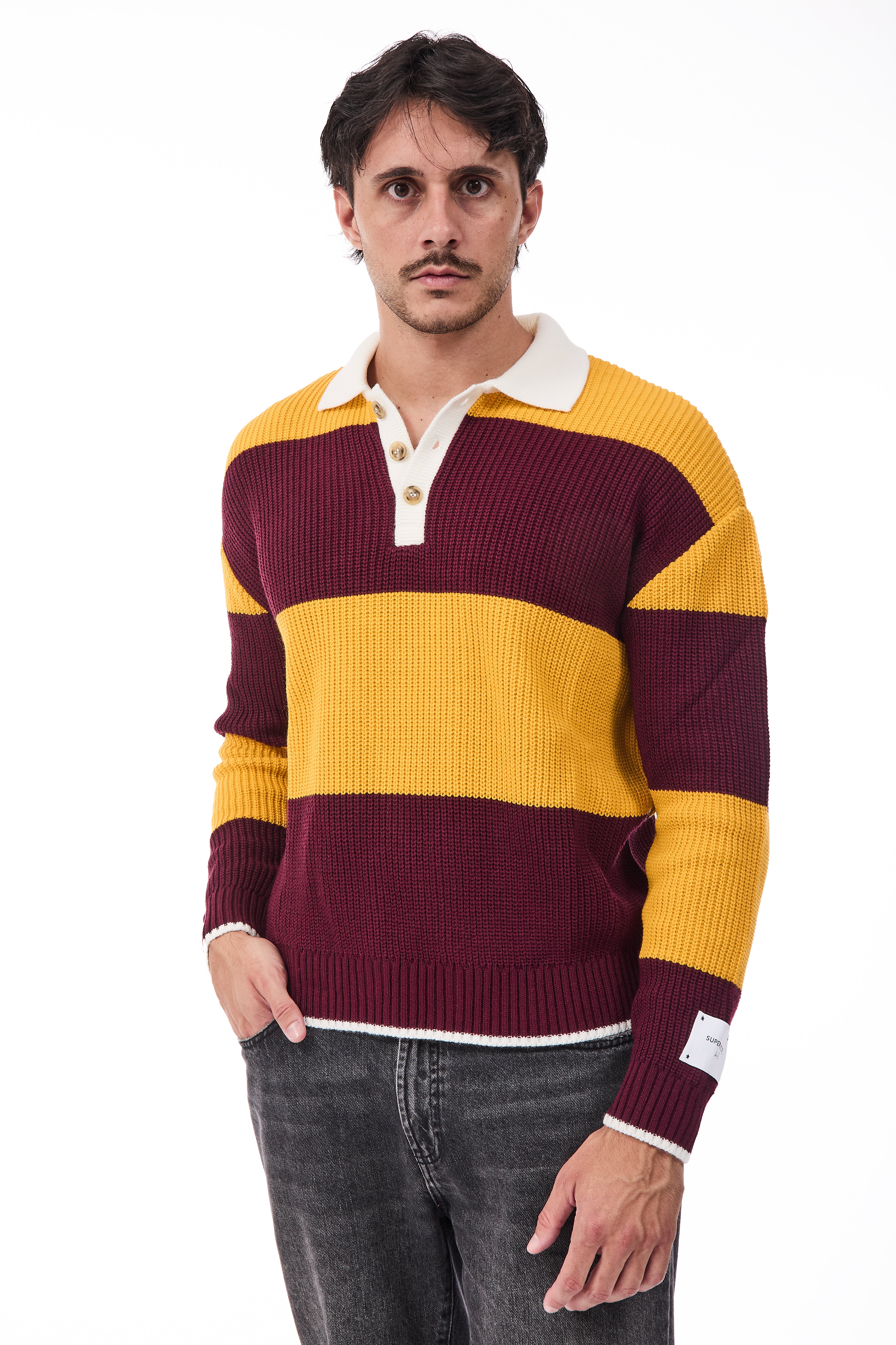 Maglione Superculture Polo AK7045 Giallo-Bordeaux