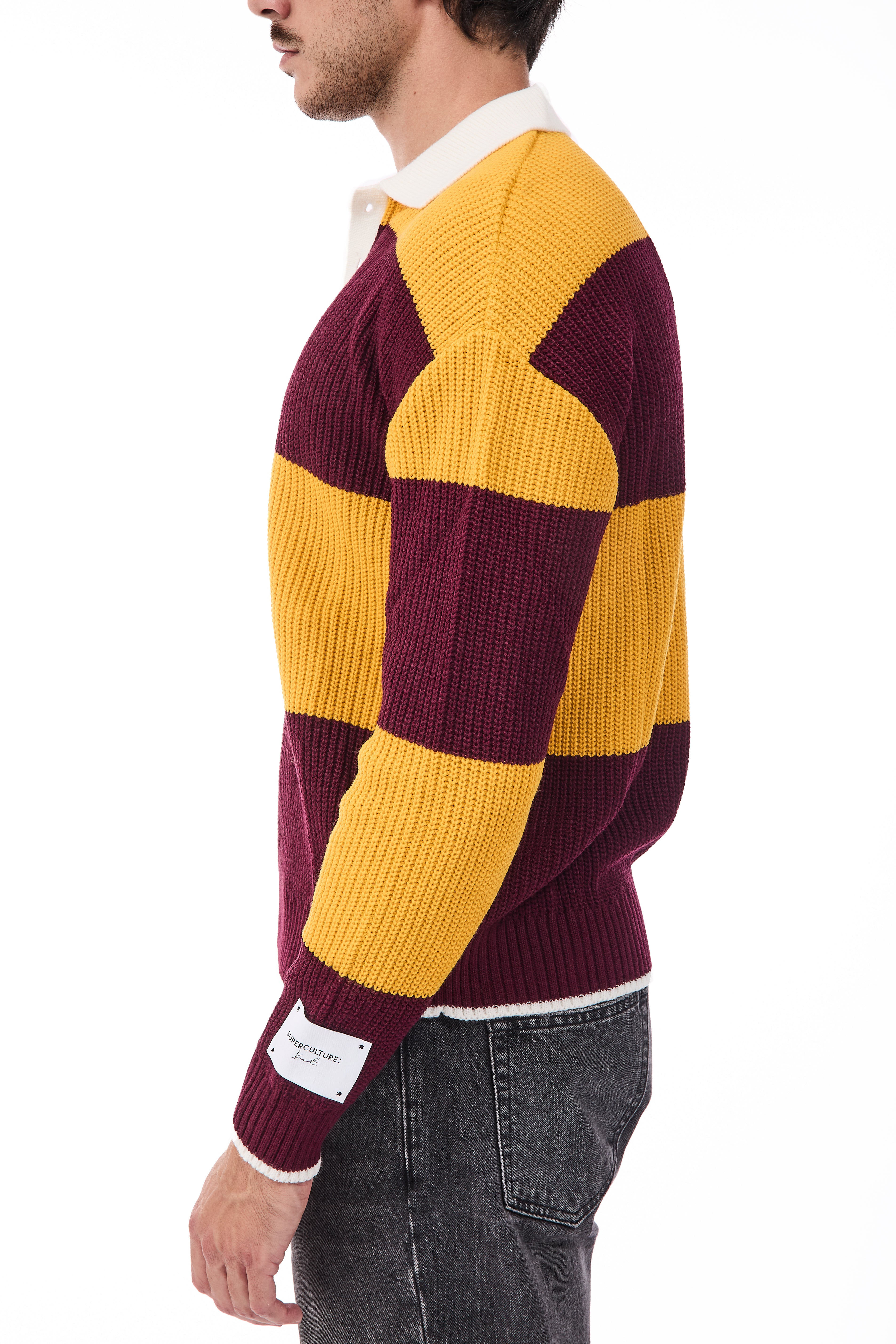 Maglione Superculture Polo AK7045 Giallo-Bordeaux