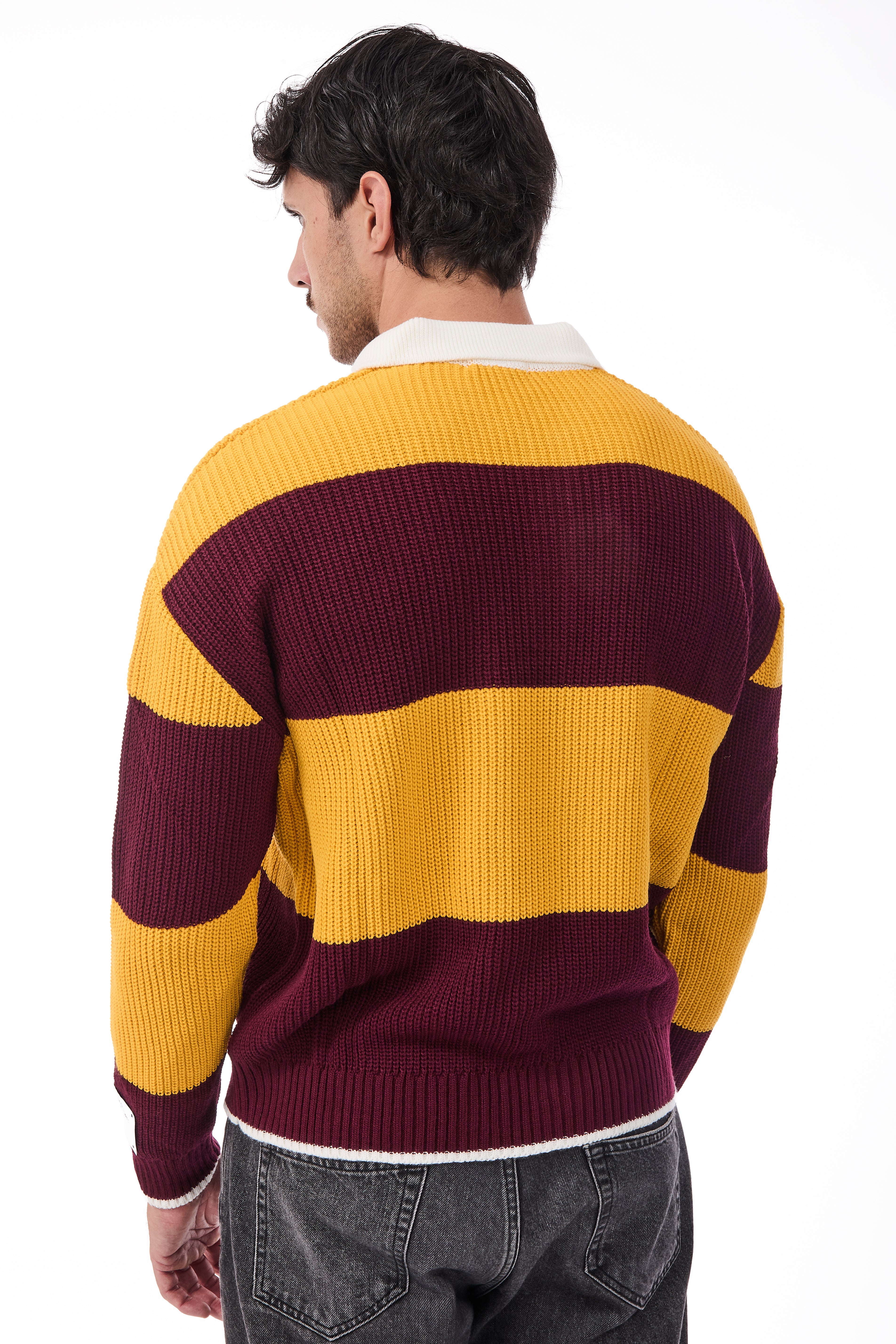 Maglione Superculture Polo AK7045 Giallo-Bordeaux
