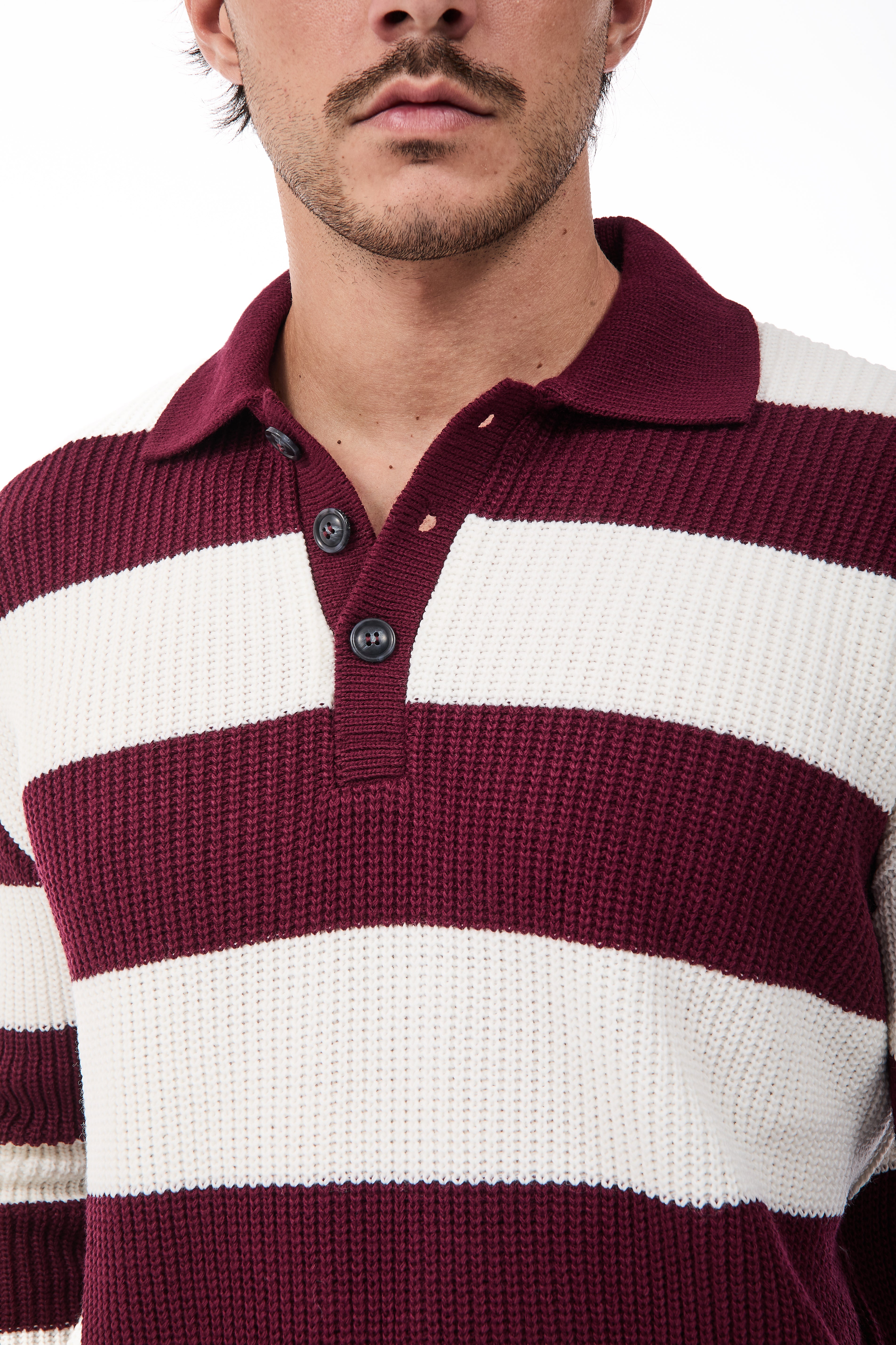 Maglione Superculture Polo AK7049 Bianco-Bordeaux