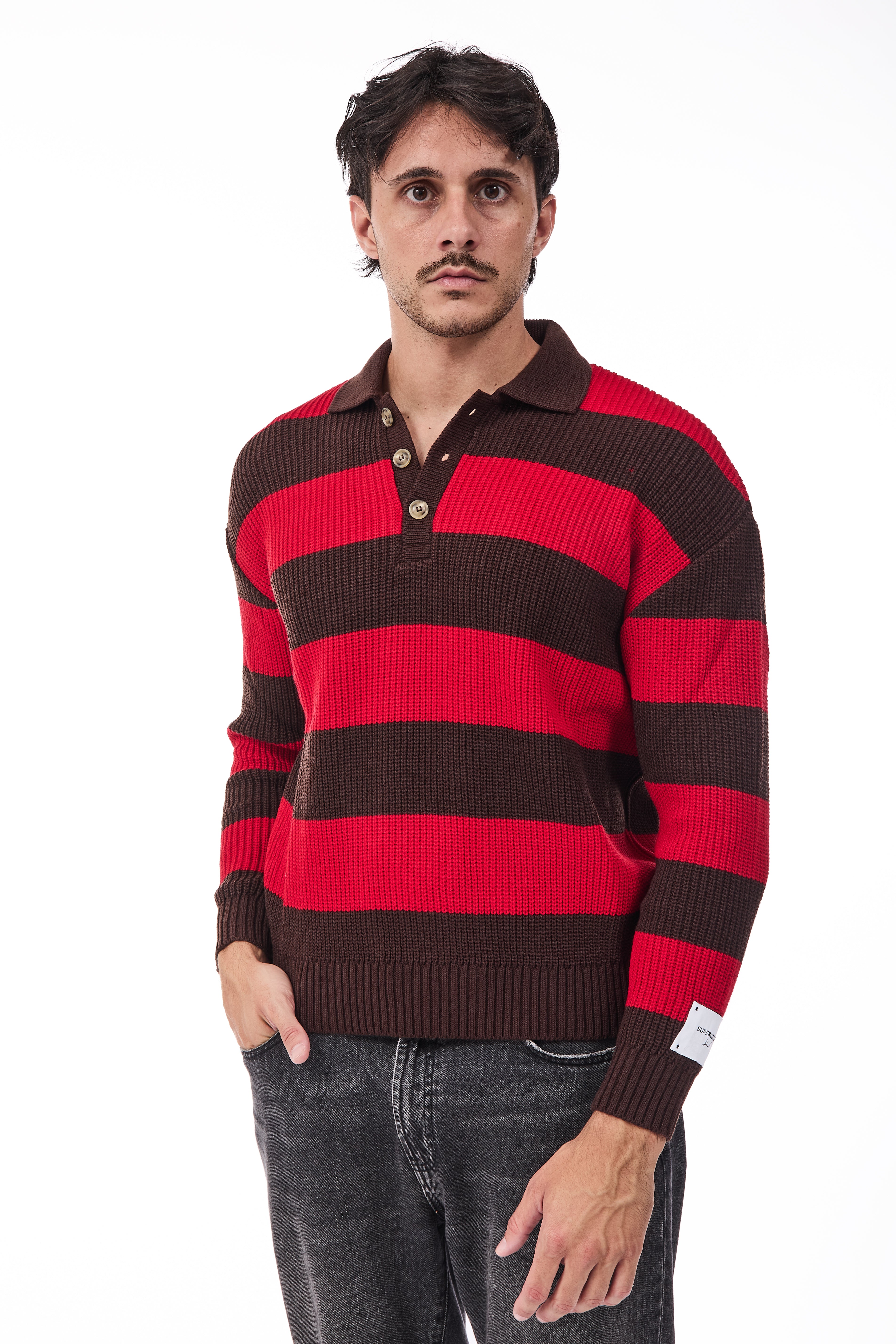 Maglione Superculture Polo AK7049 Moro-Rosso