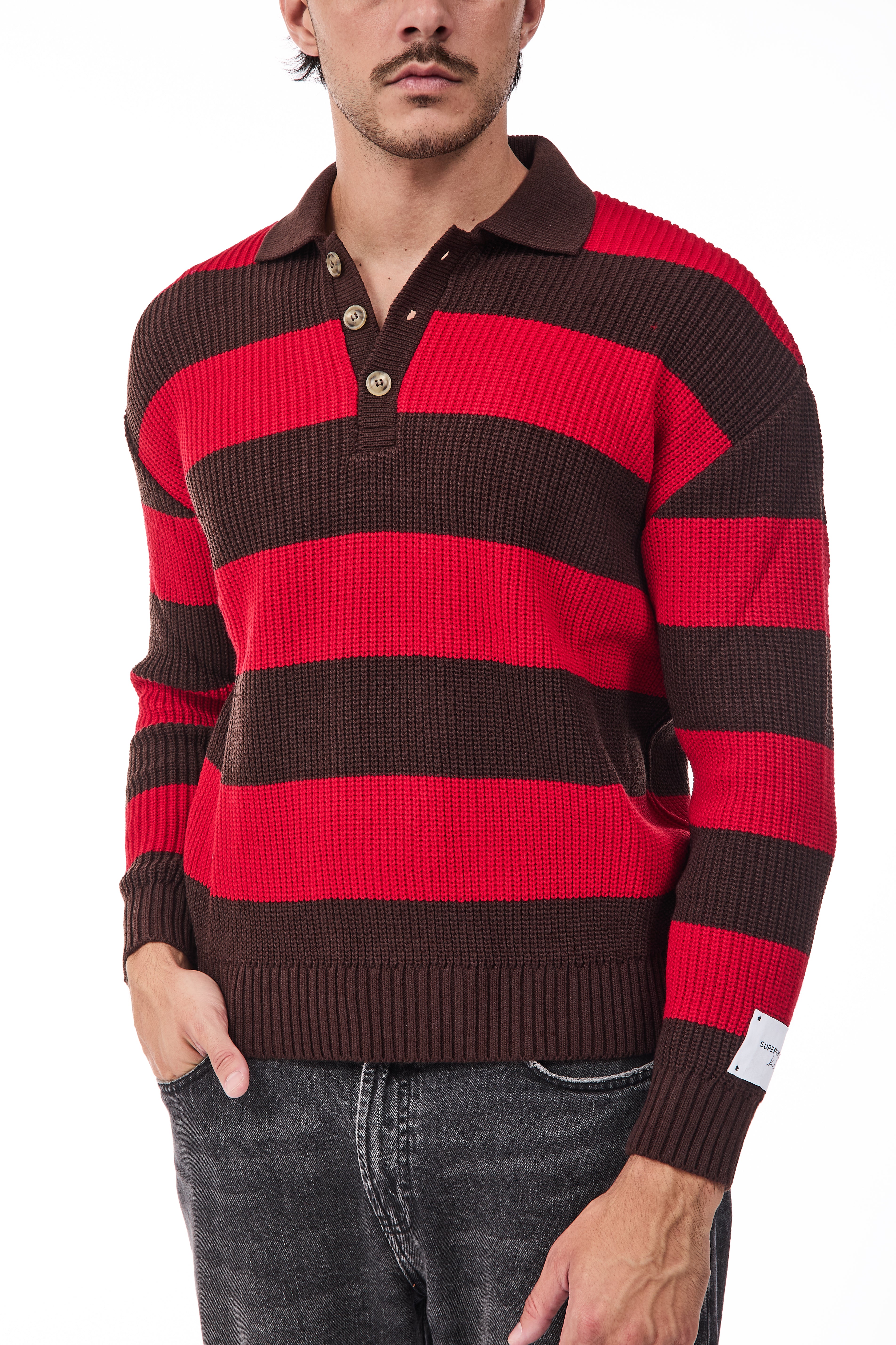 Maglione Superculture Polo AK7049 Moro-Rosso