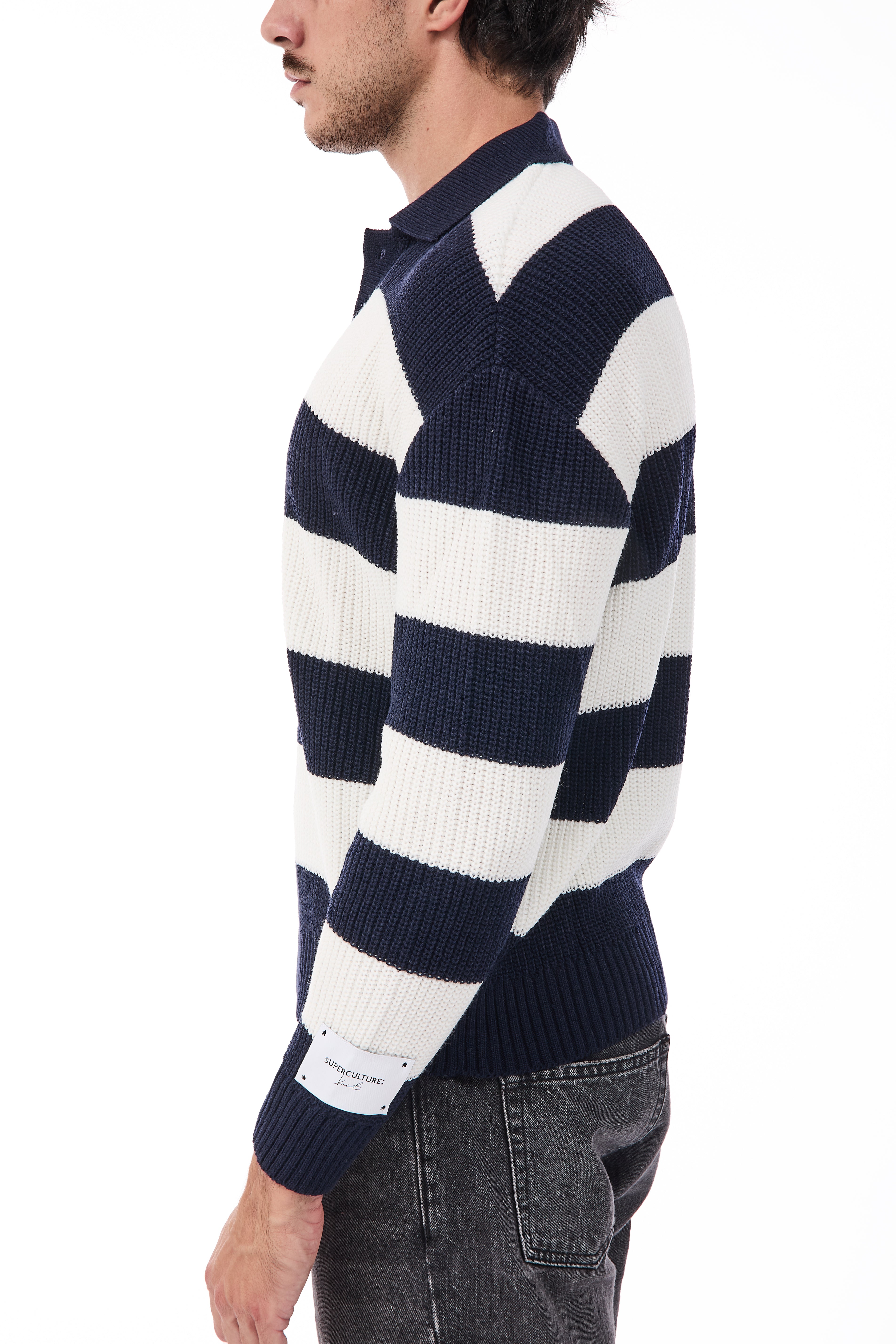 Maglione Superculture Polo AK7049 Blu-Bianco
