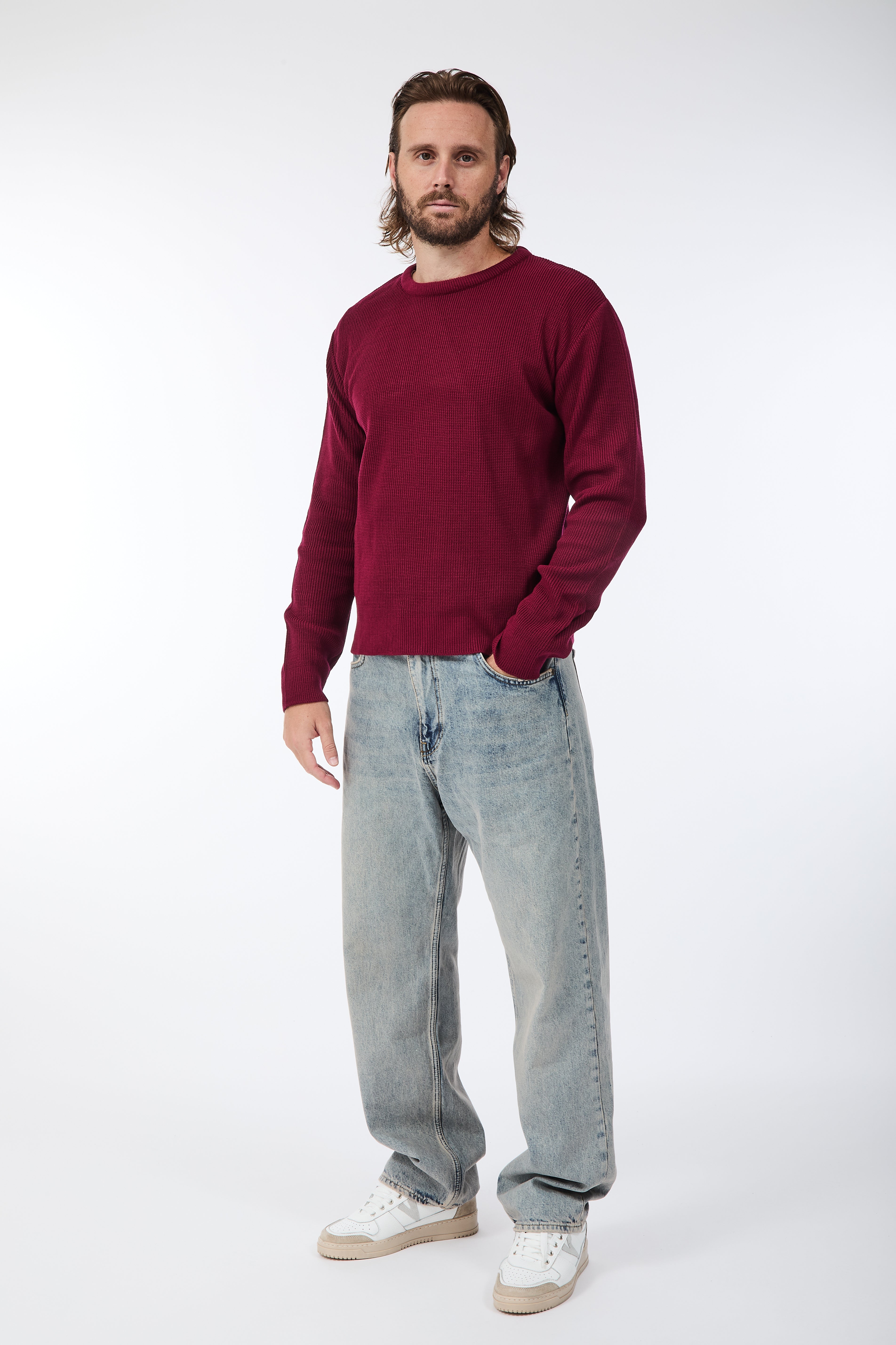 Maglione Block Eleven Costa inglese Bordeaux
