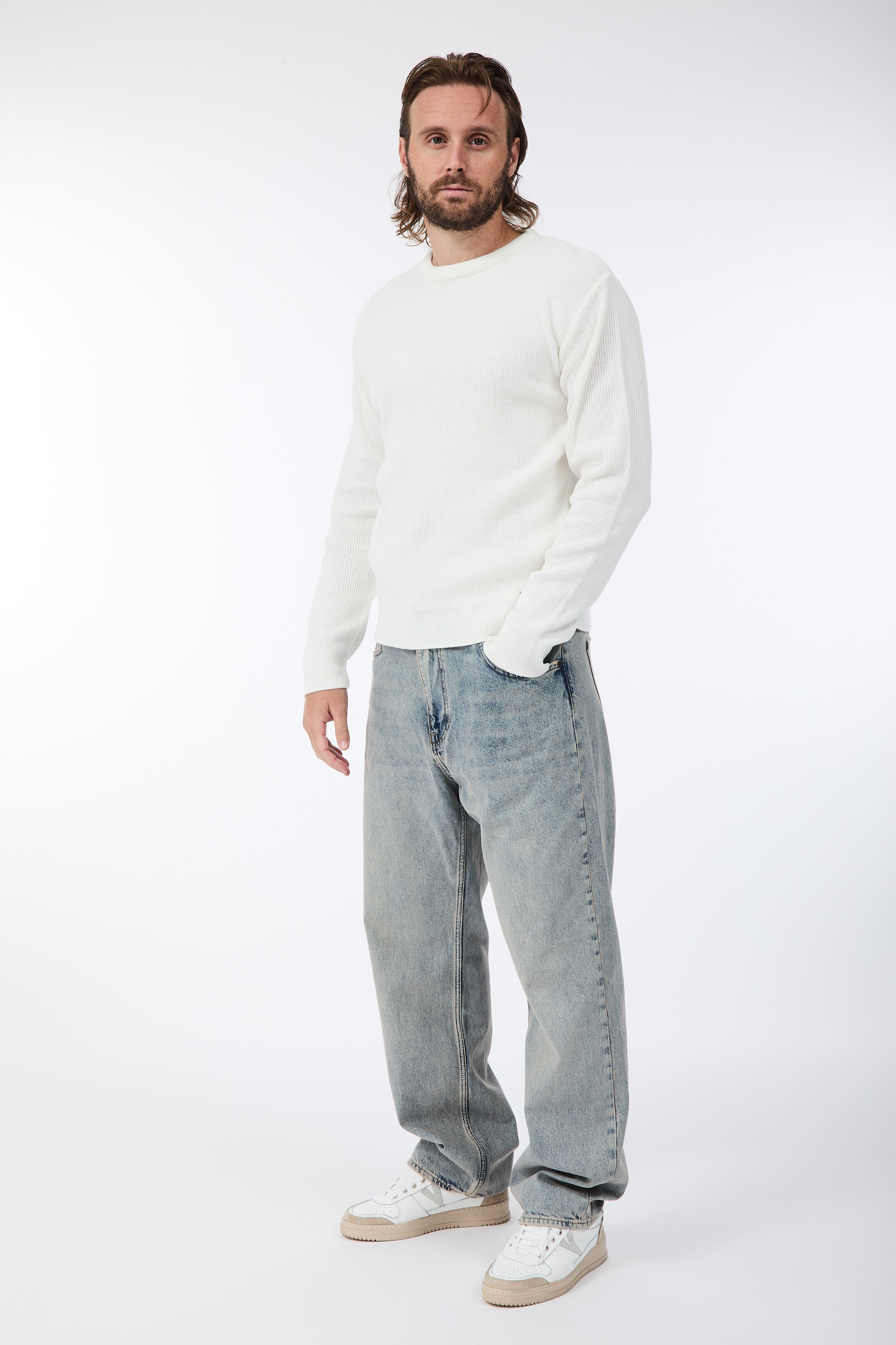Maglione Block Eleven Costa inglese Panna