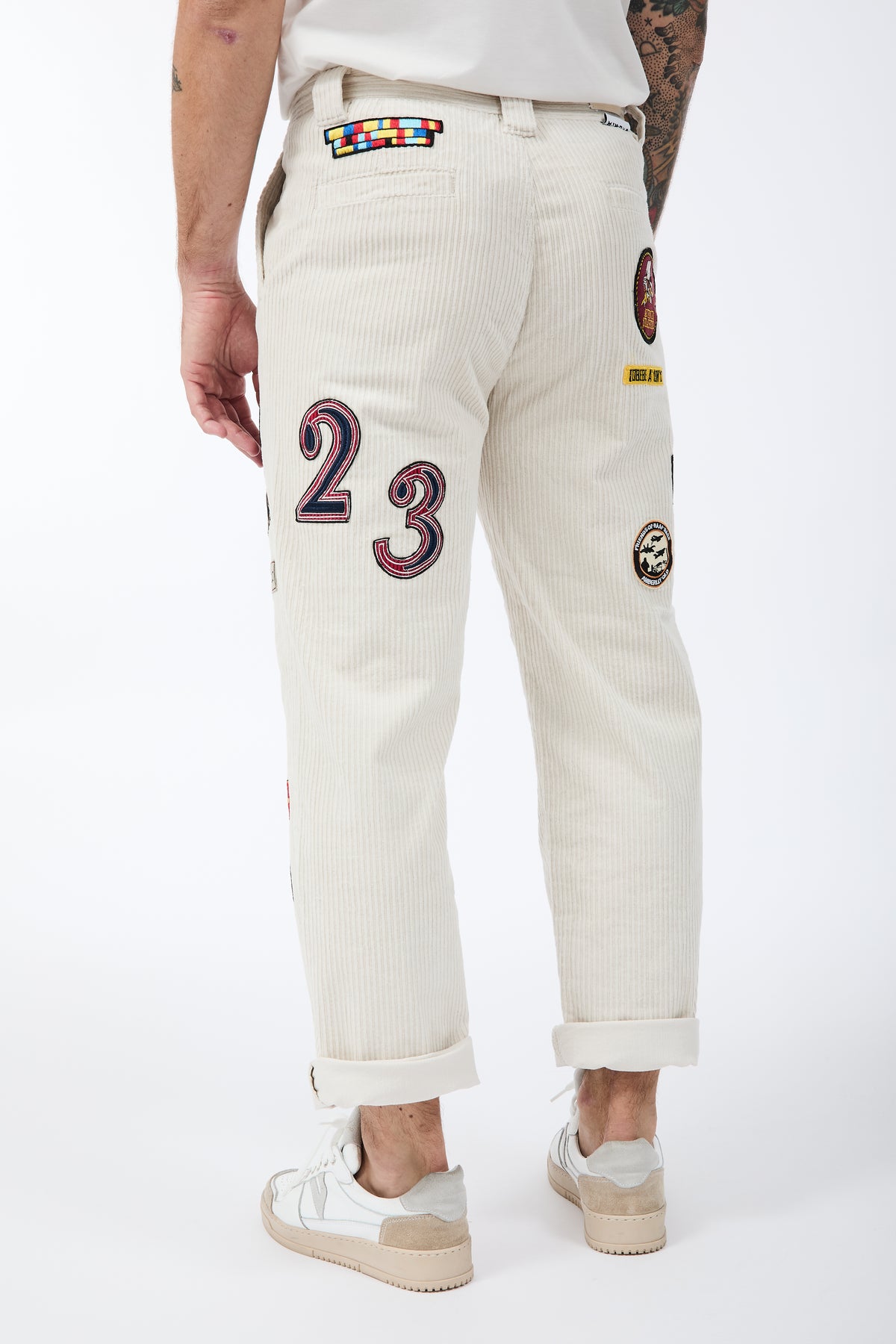 Pantalone Berna Velluto Patch Panna 352