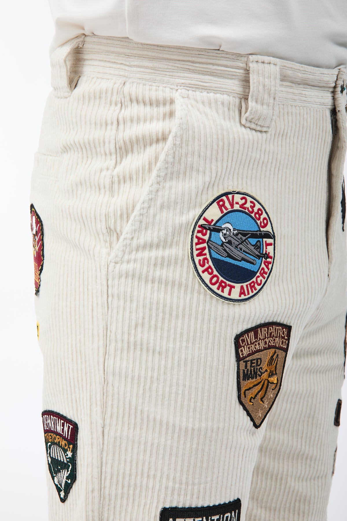 Pantalone Berna Velluto Patch Panna 352