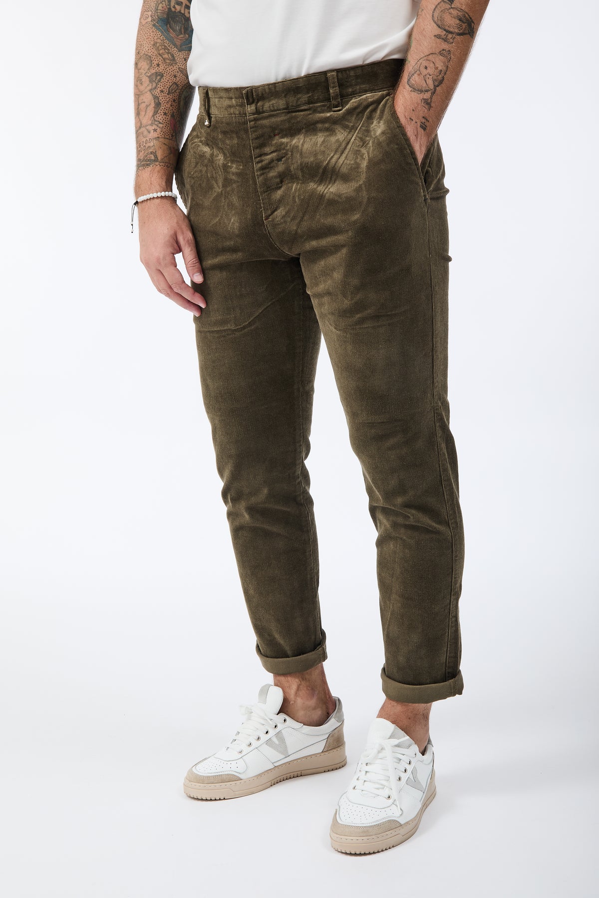 Pantalone Berna Chinos Velluto Verde 310
