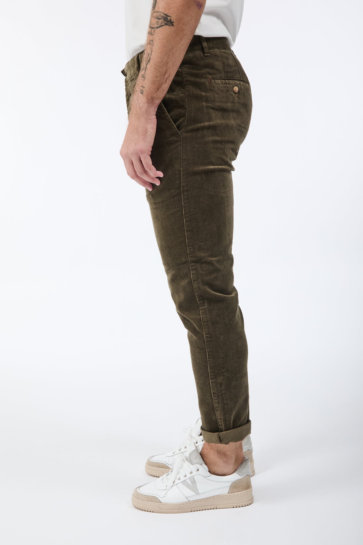 Pantalone Berna Chinos Velluto Verde 310