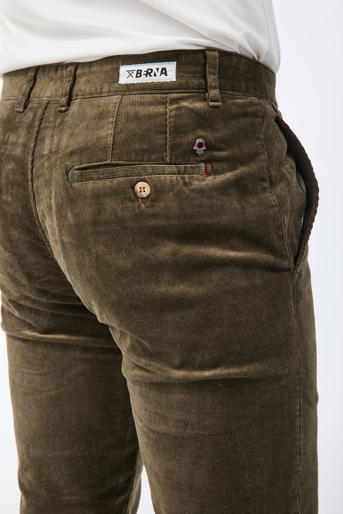 Pantalone Berna Chinos Velluto Verde 310