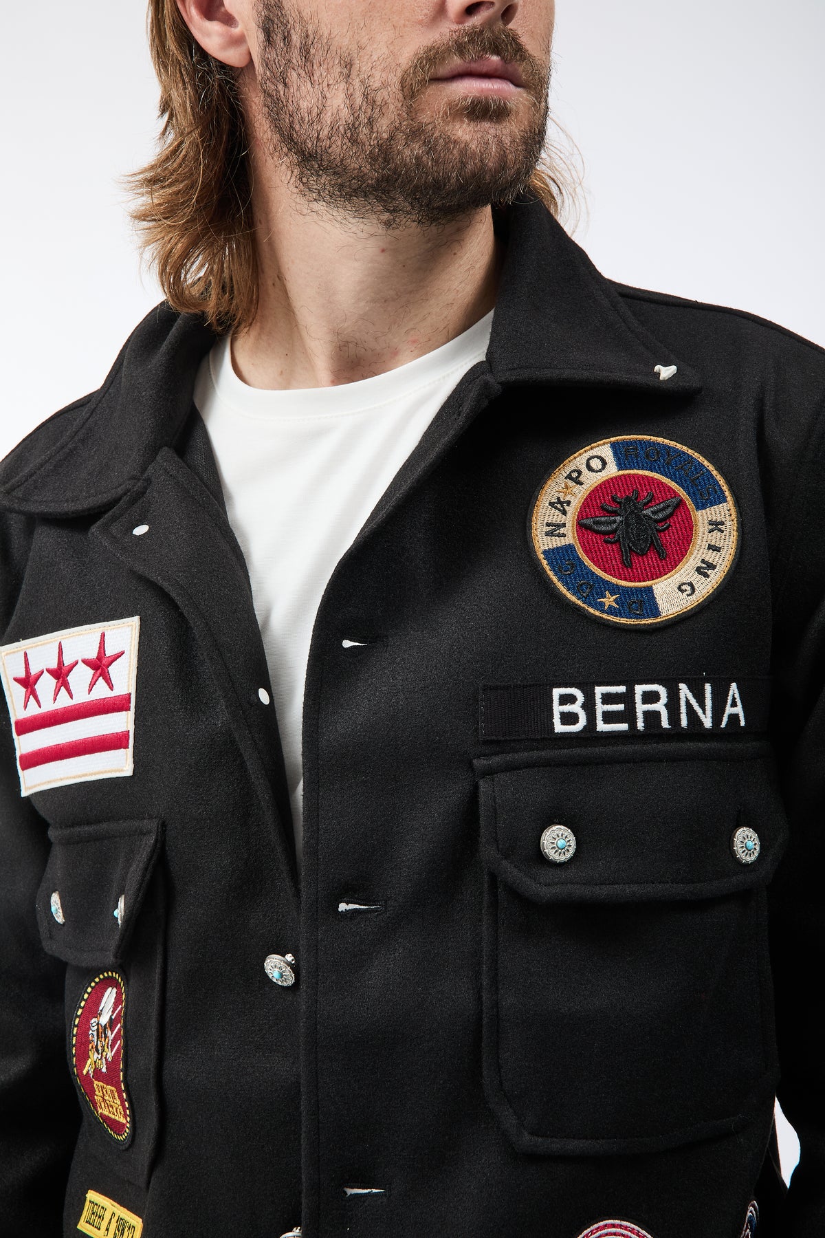 Overshirt Berna Boyscout patch Nera
