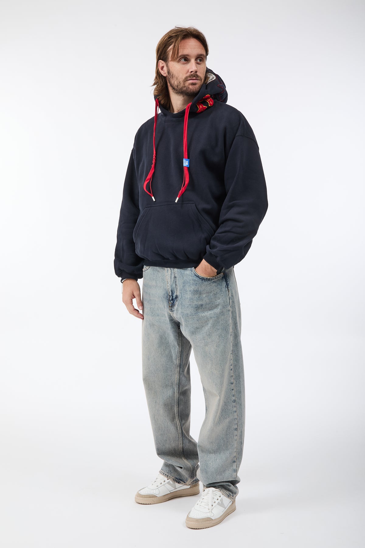 Felpa Berna Blu Patch
