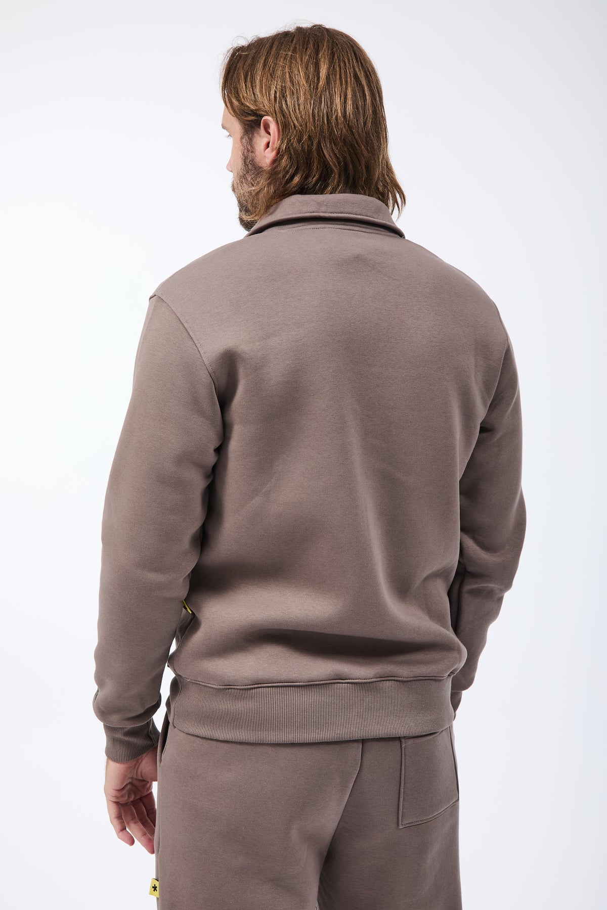 Felpa Superculture Mezza Zip Folk Tortora